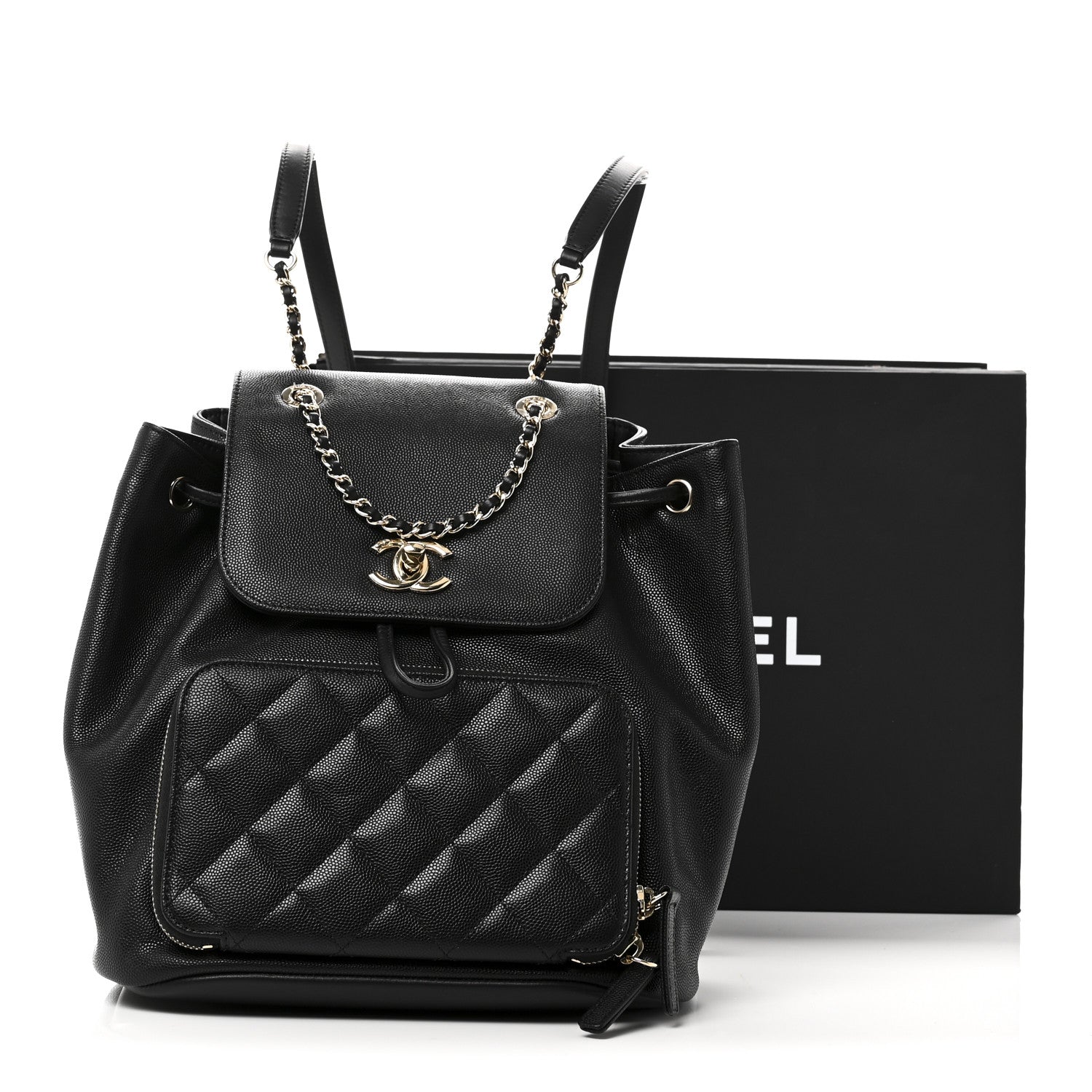 Caviar Quilted Business Affinity Backpack Black