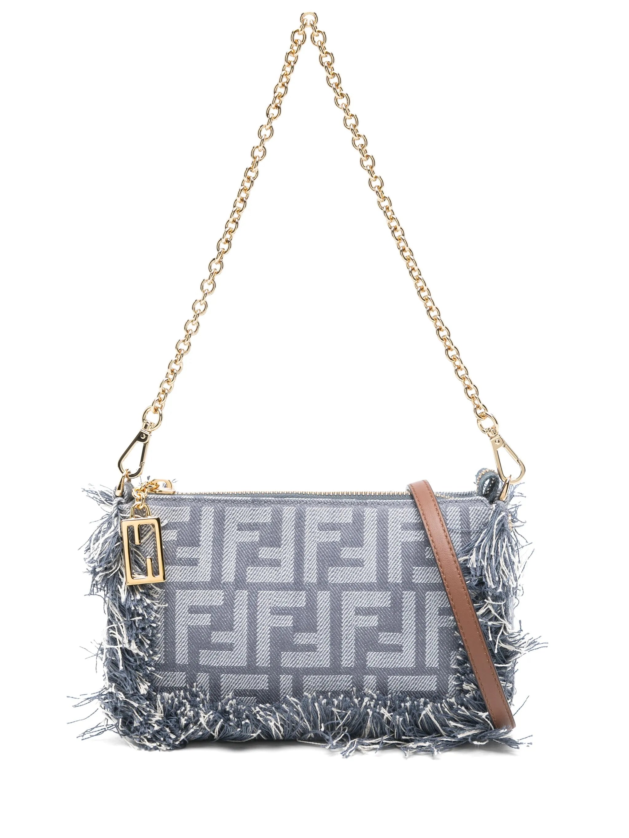 FF Baguette Denim Chain Bag