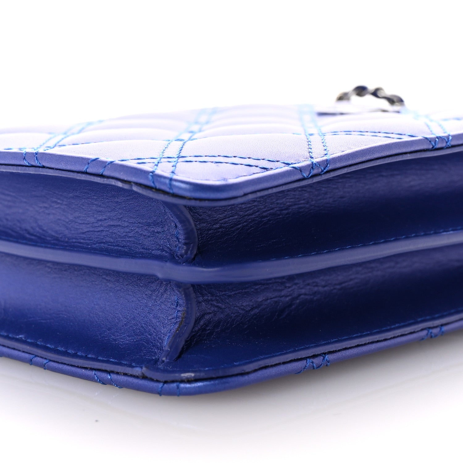 Calfskin Quilted Crossbody CC Phone Holder Dark Blue