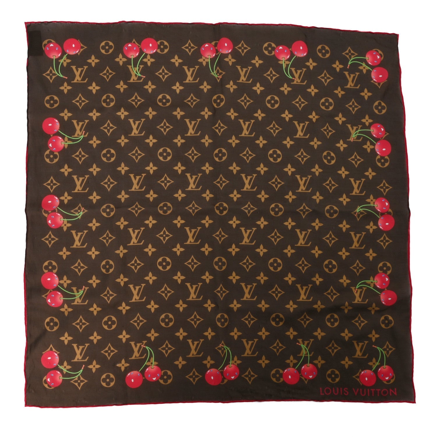 LV X TM Silk Monogram Cerises Bandeau Brown