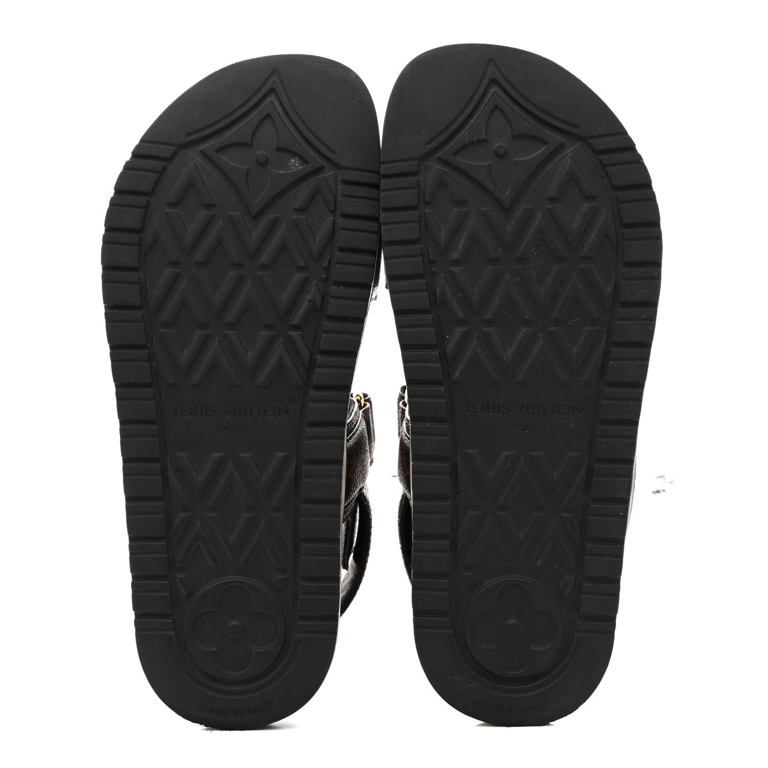 Monogram LV Sunset Comfort Flat Sandals 35 Cacao Brown