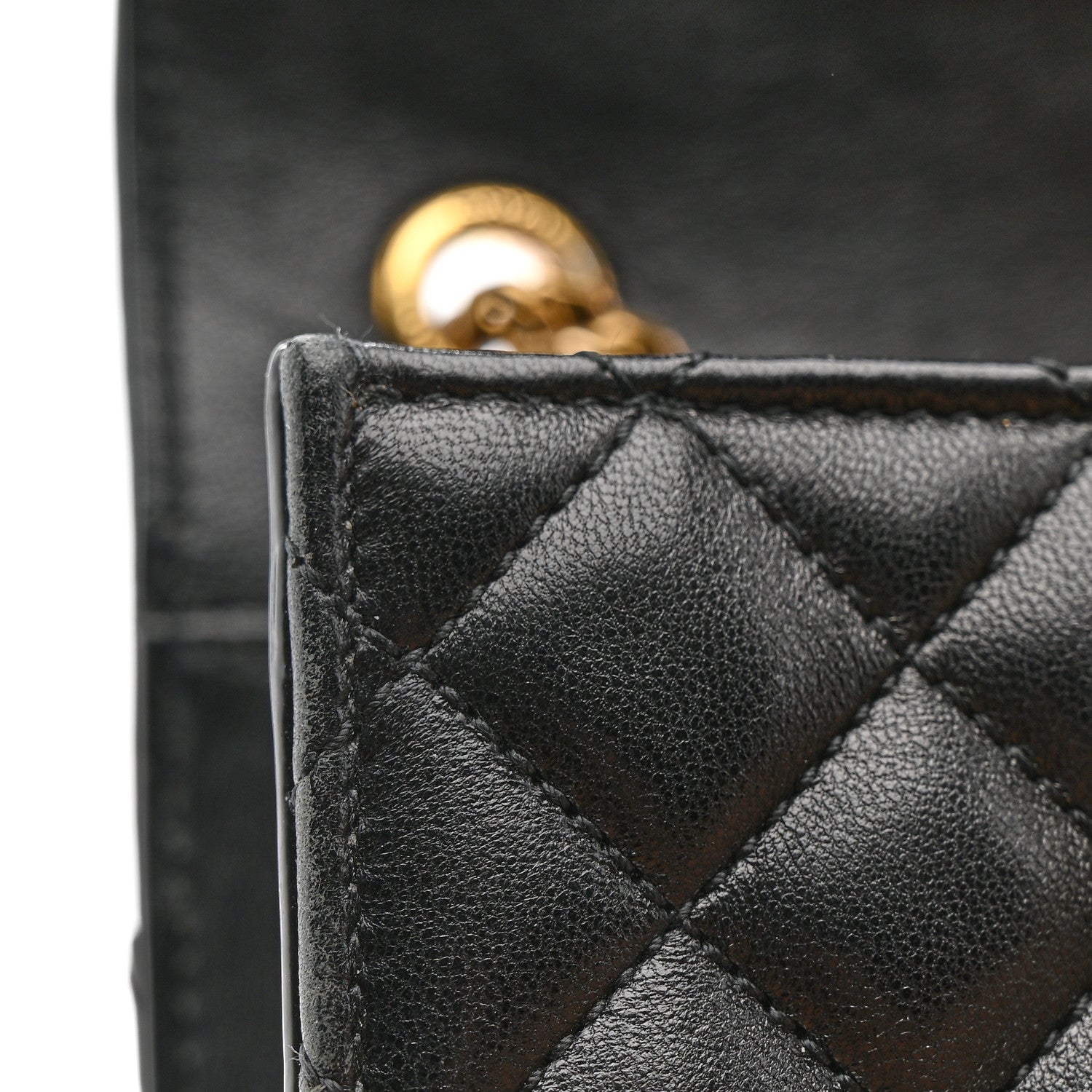 Lambskin Mixed Matelasse Triquilt Small Monogram Satchel Black
