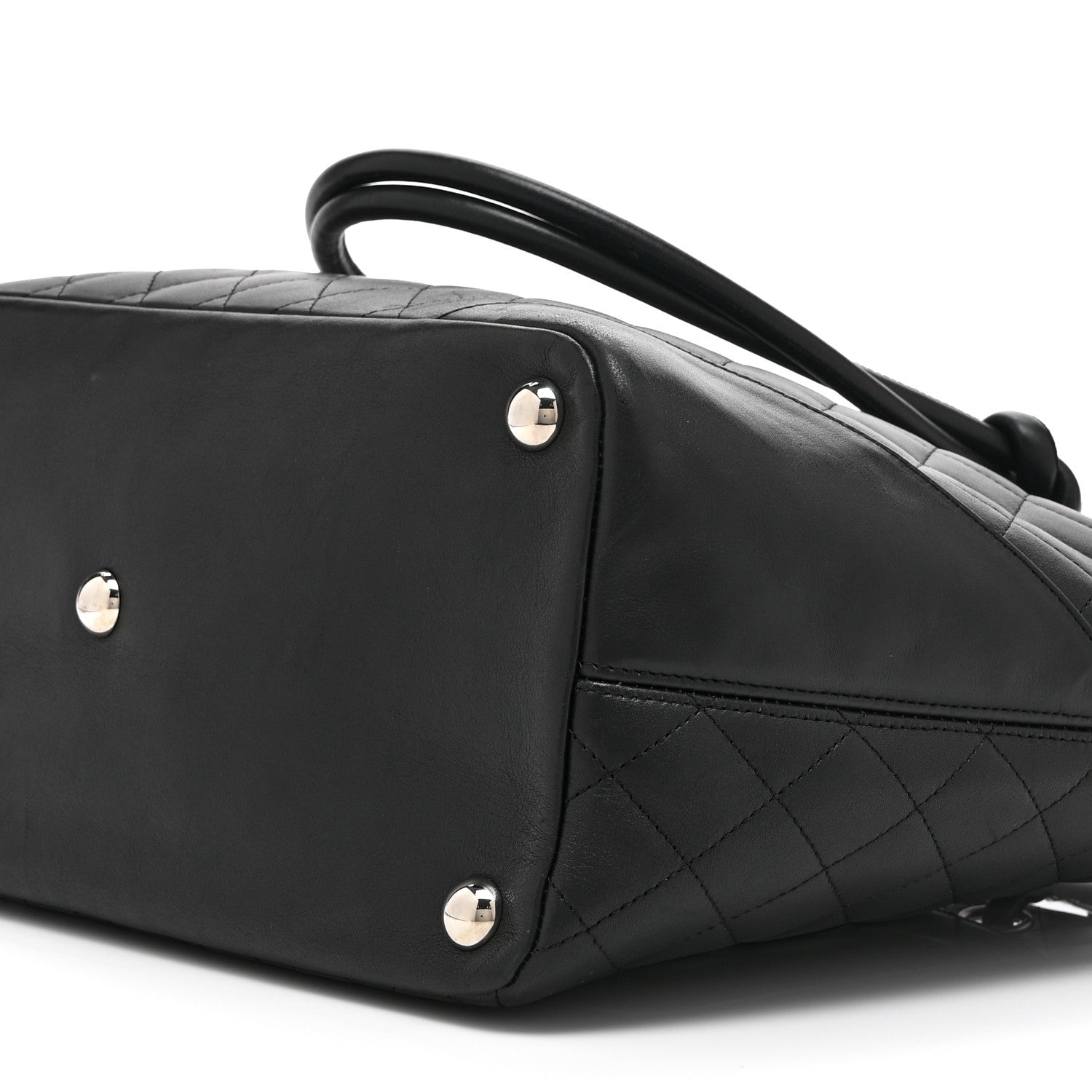 Calfskin Quilted Large Cambon Tote Black