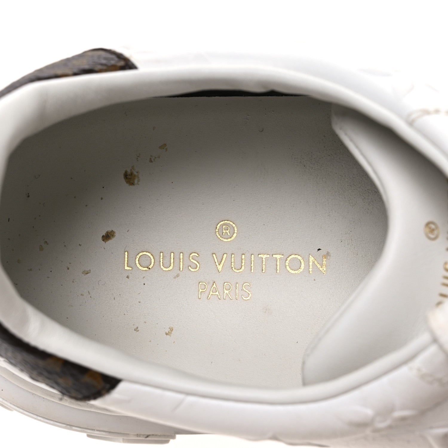 Lambskin Embossed Monogram Time Out Sneakers 39 White