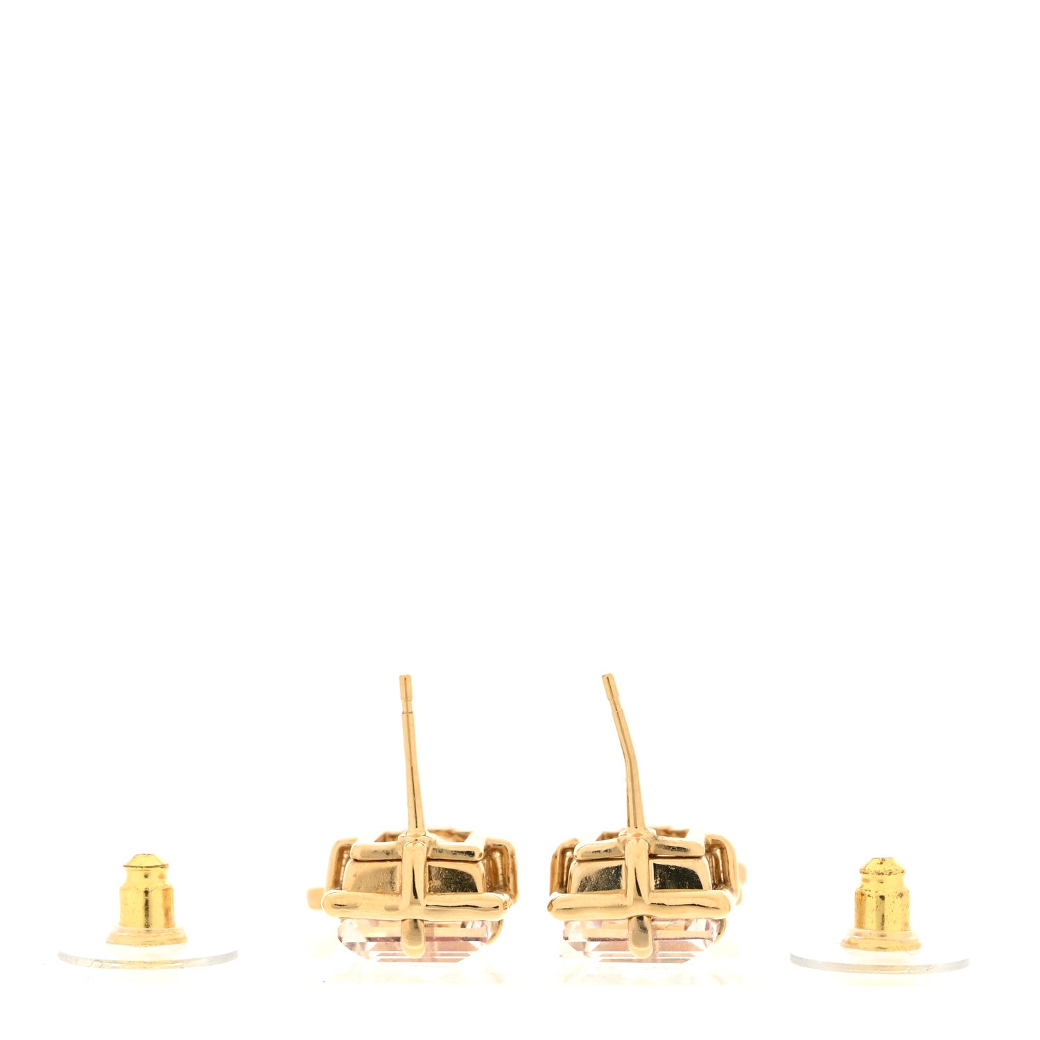 Crystal Tweed CC Drop Earrings Pink Gold