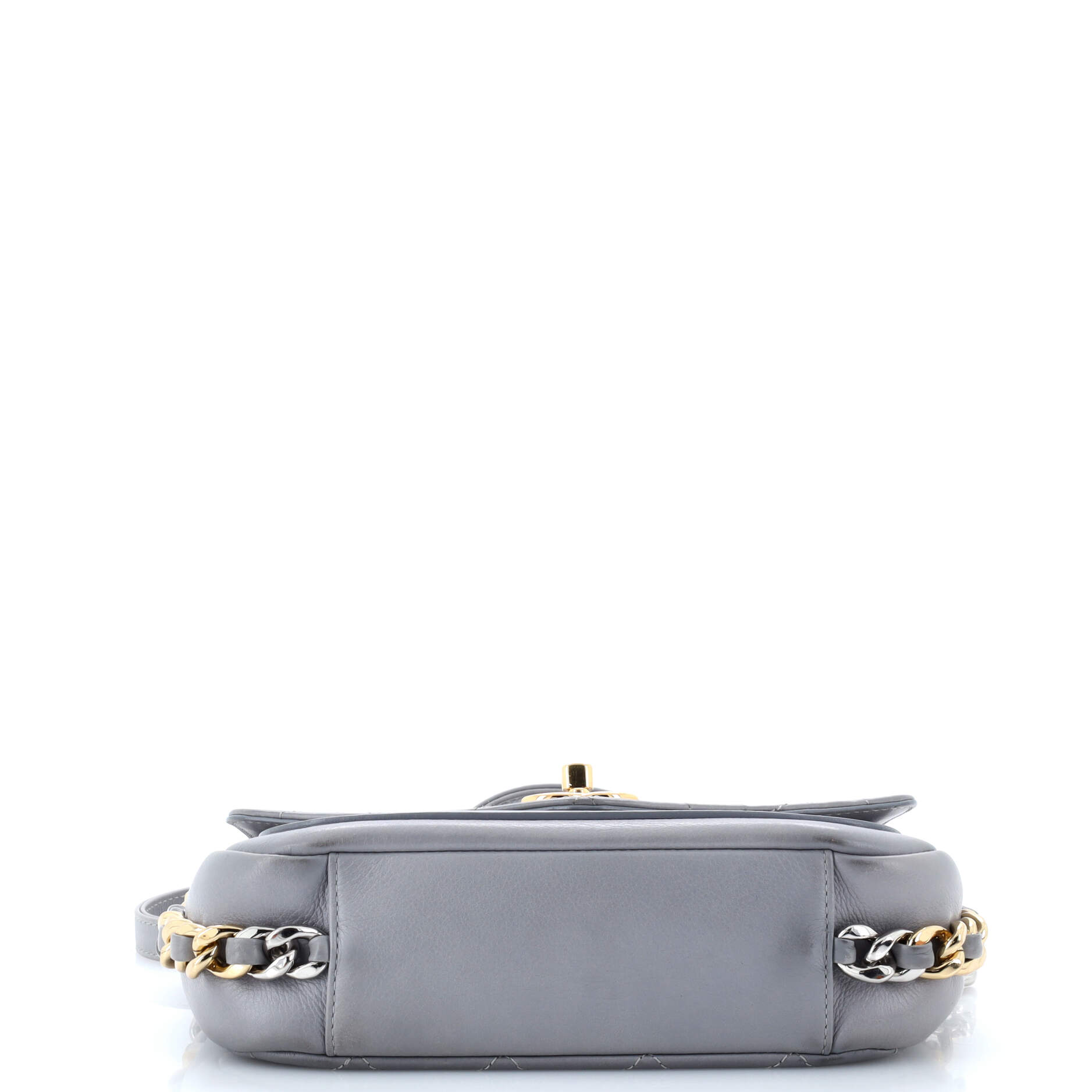 Two Tone Envelope Flap Bag Quilted Calfskin Medium
