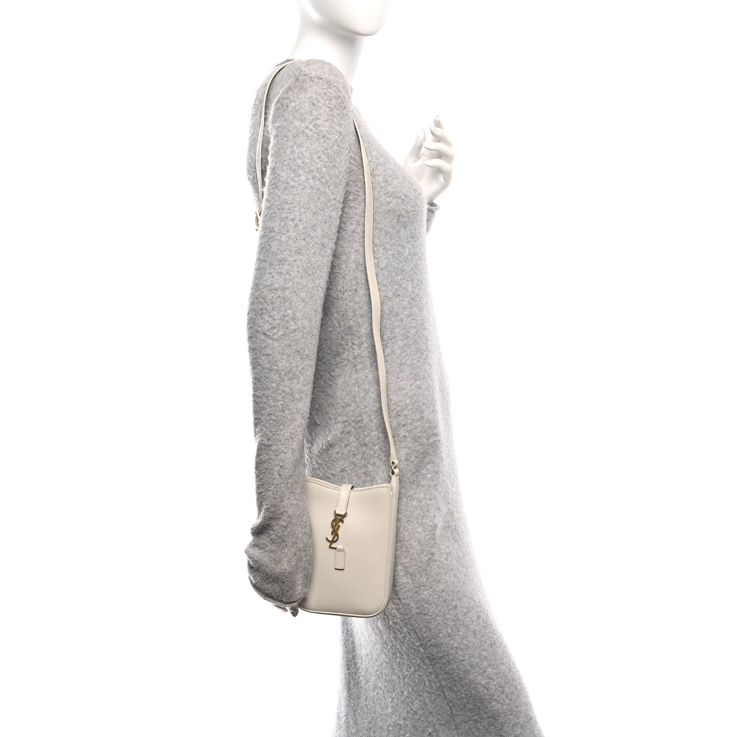 Smooth Calfskin Mini Le 5 A 7 Vertical Hobo Blanc Vintage
