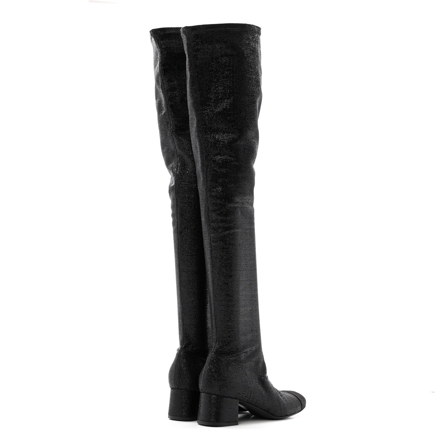 Glitter High Boots 37 Black