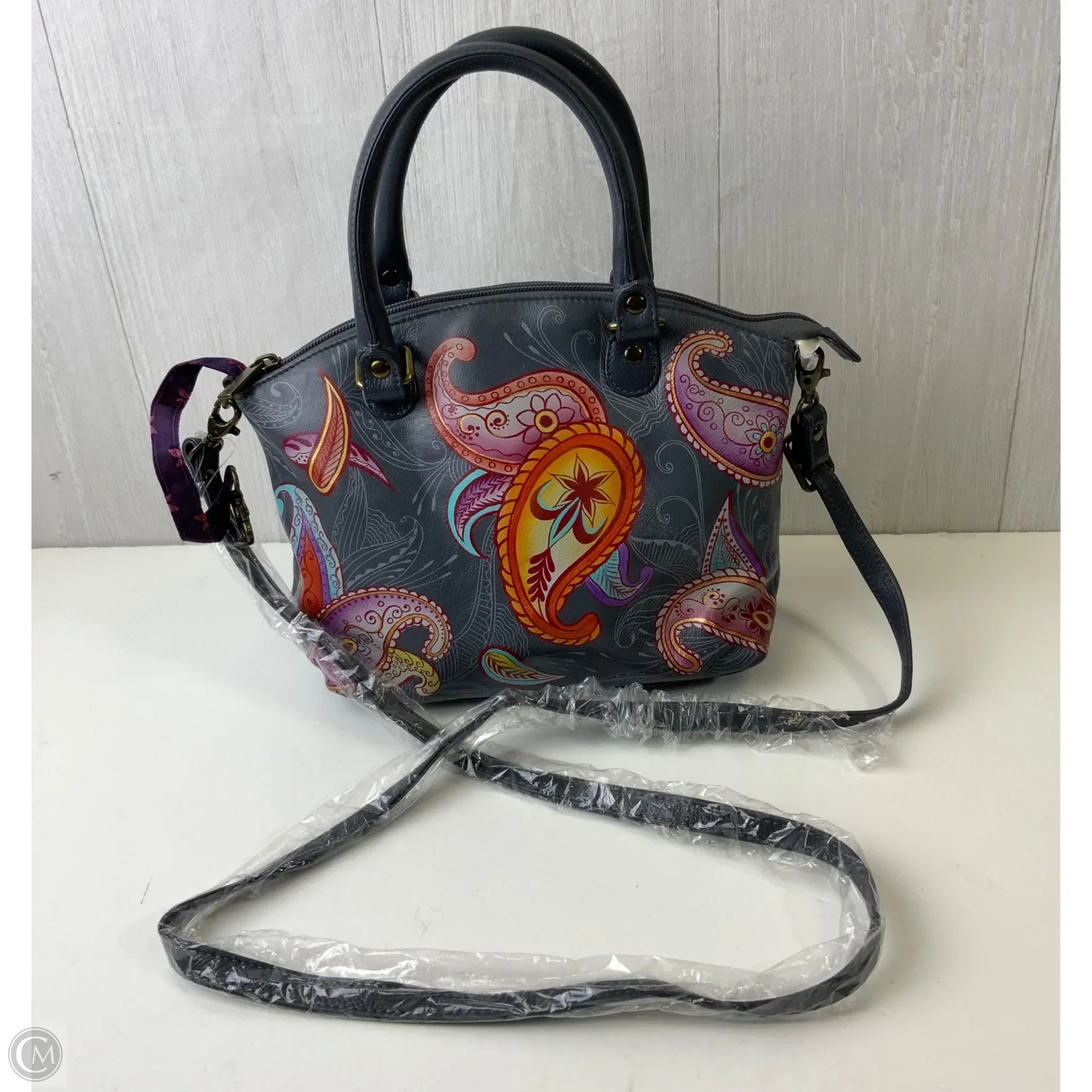 Handbag Leather By Anuschka, Size: Medium