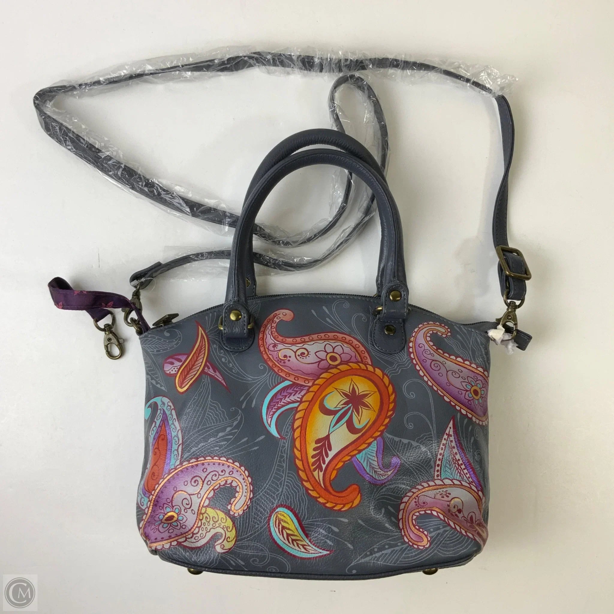 Handbag Leather By Anuschka, Size: Medium