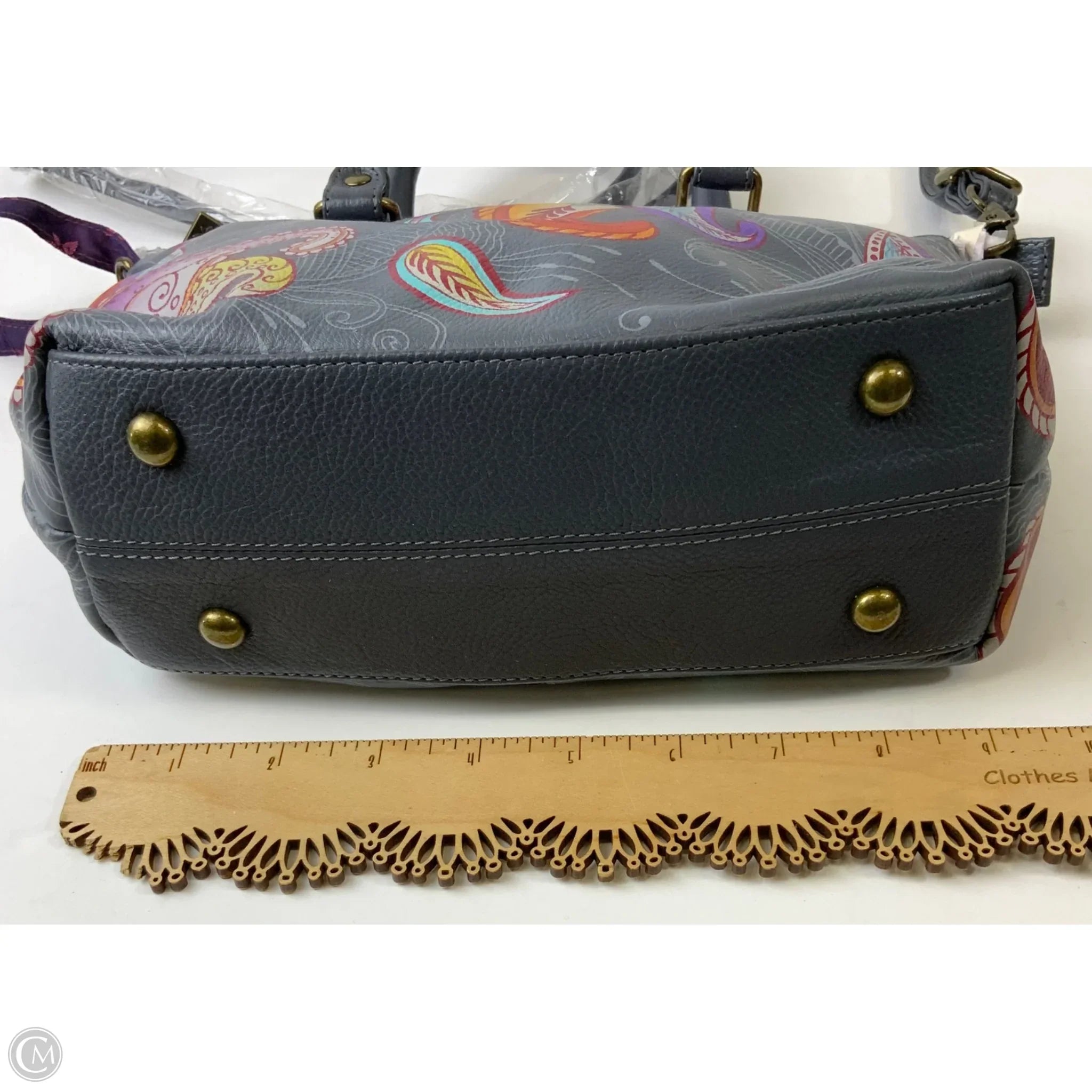 Handbag Leather By Anuschka, Size: Medium