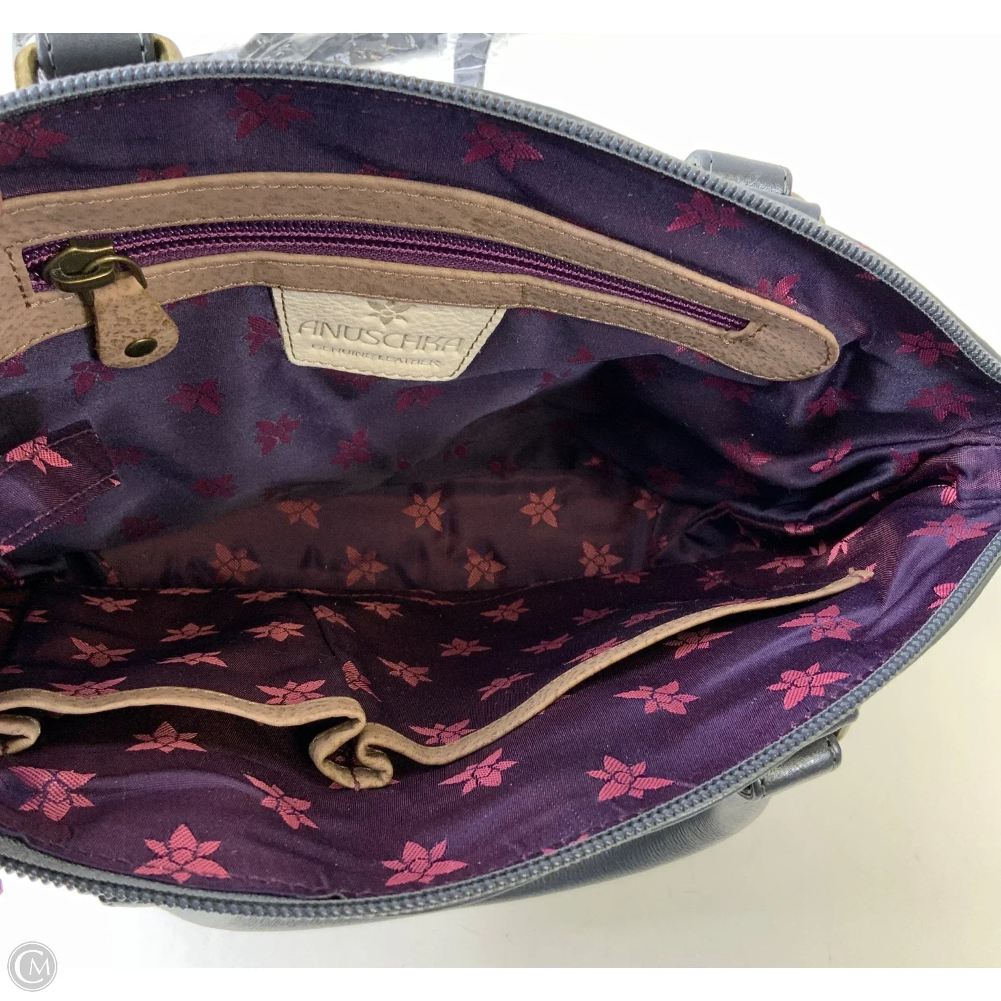 Handbag Leather By Anuschka, Size: Medium