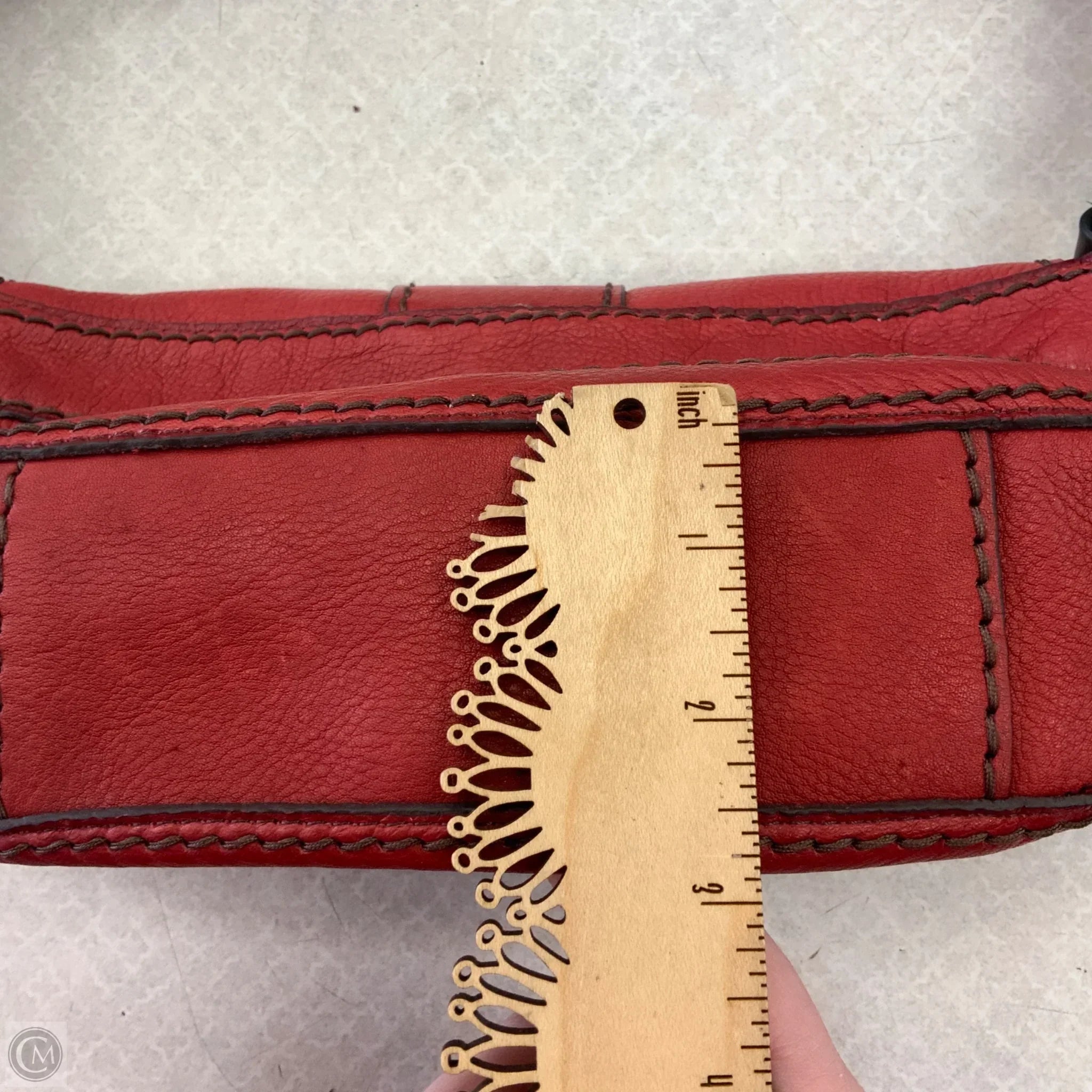 Handbag Leather By Fossil, Size: Small