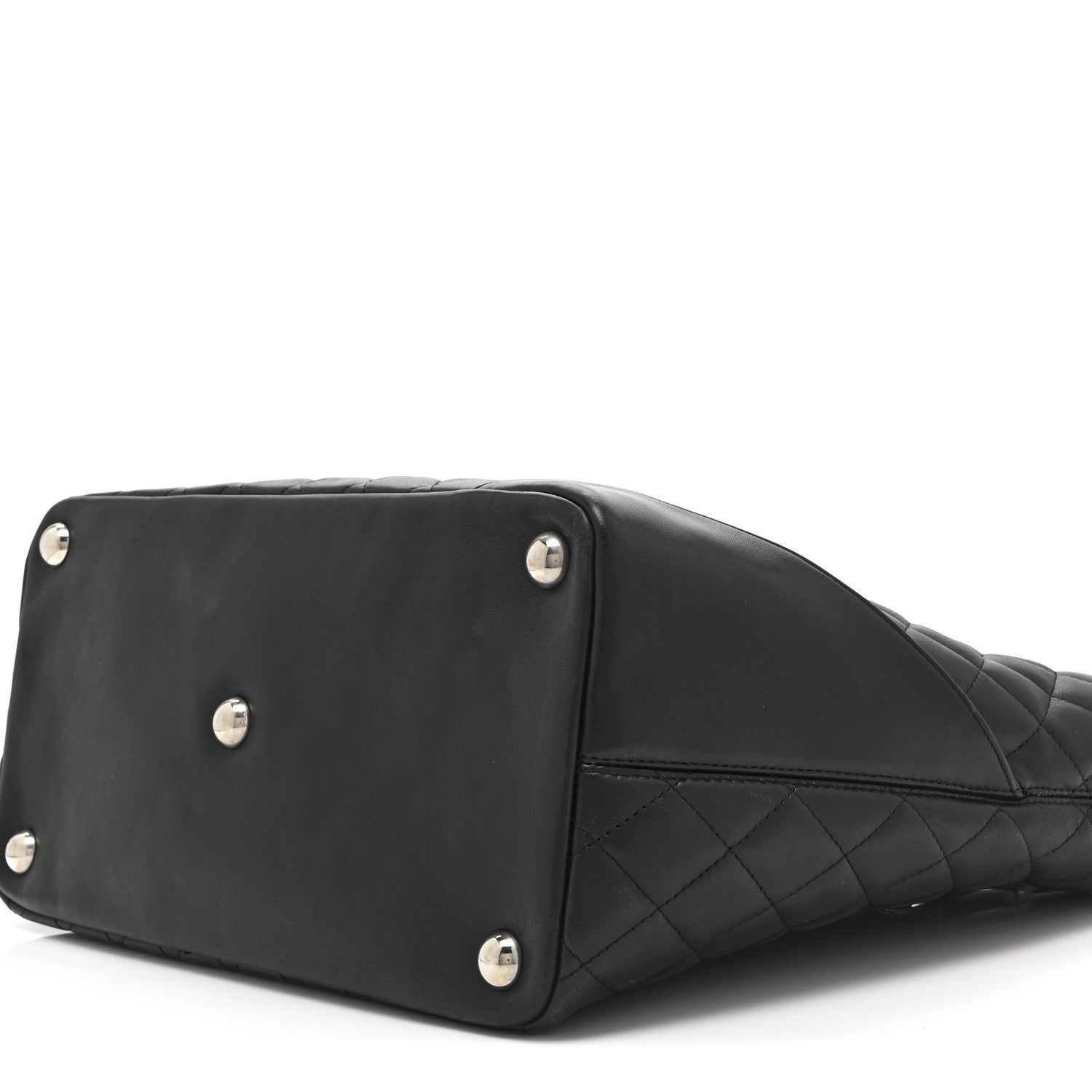 Calfskin Quilted Large Cambon Tote Black