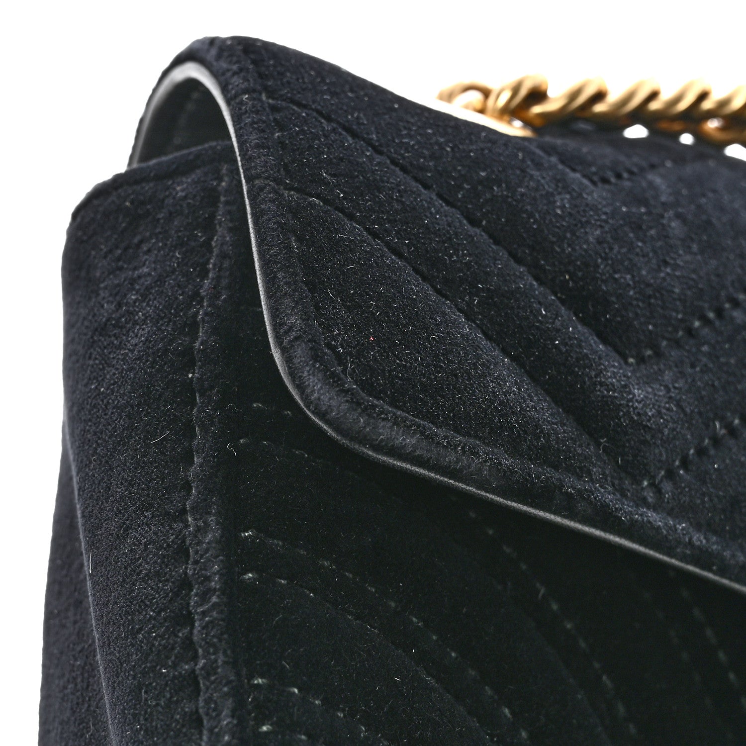 Velvet Matelasse Small GG Marmont Shoulder Bag Black