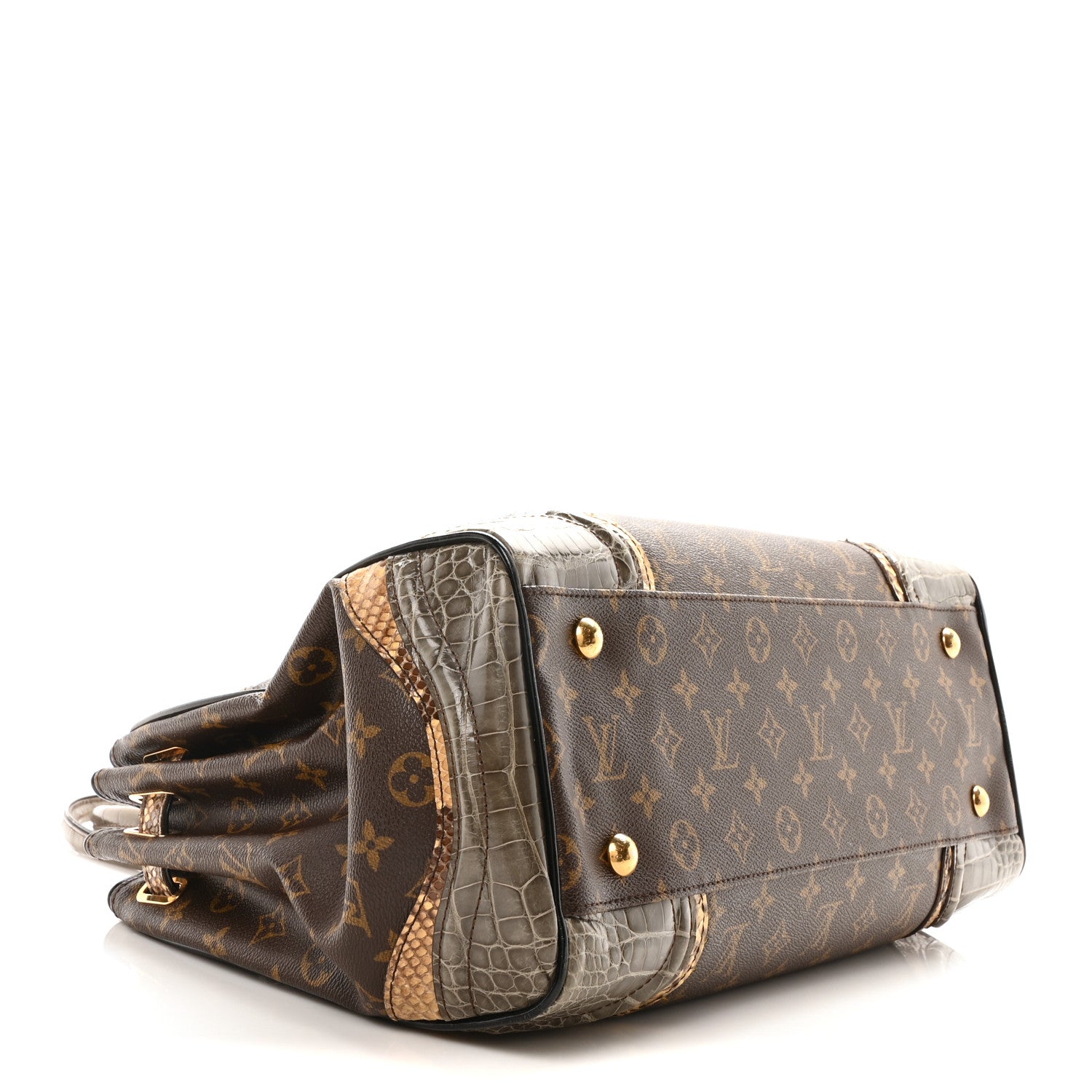 Monogram Snakeskin Alligator Monogramissime Exotic Shopper GM Gris