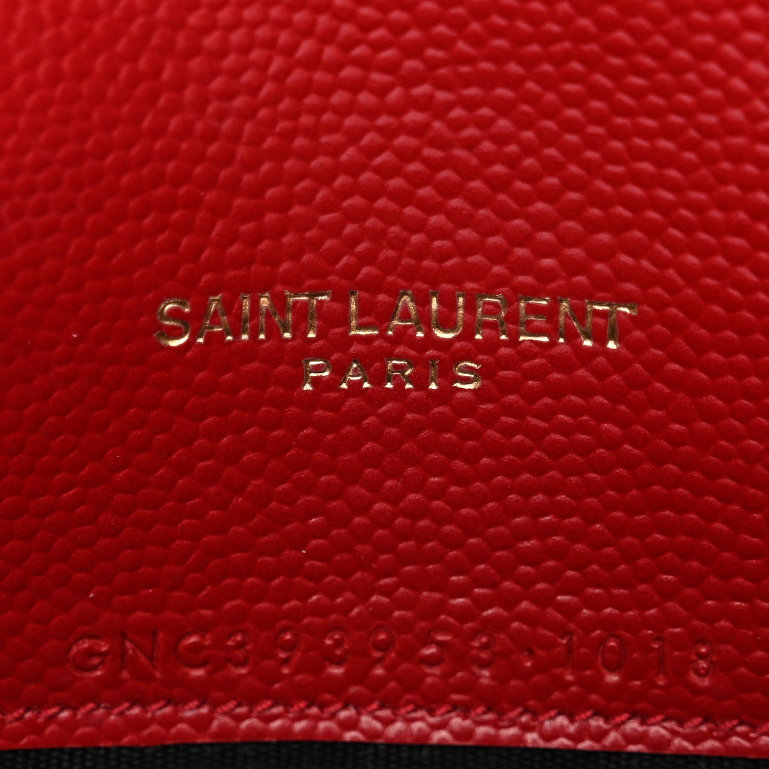 Grain De Poudre Matelasse Chevron Monogram Envelope Chain Wallet New Red