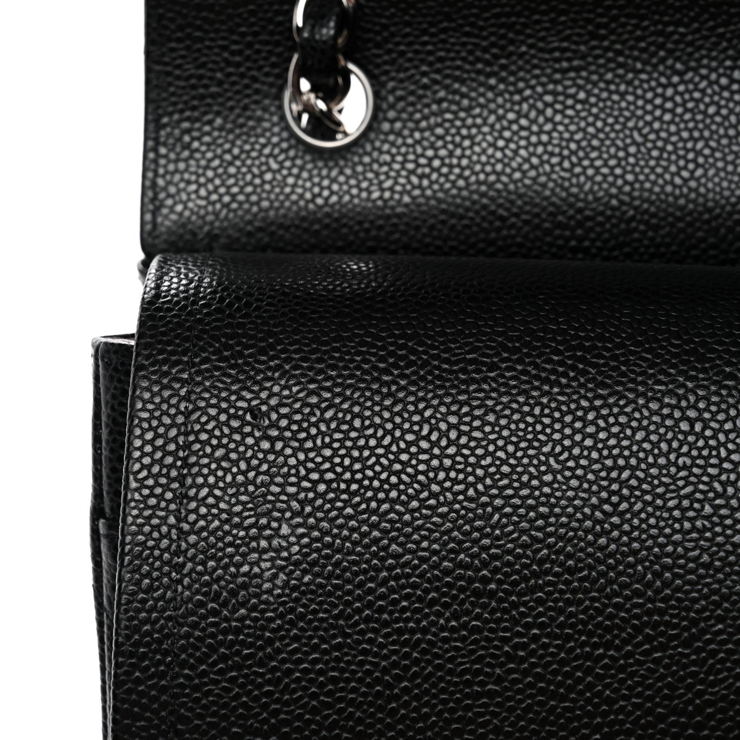 Caviar Quilted Jumbo Double Flap Black