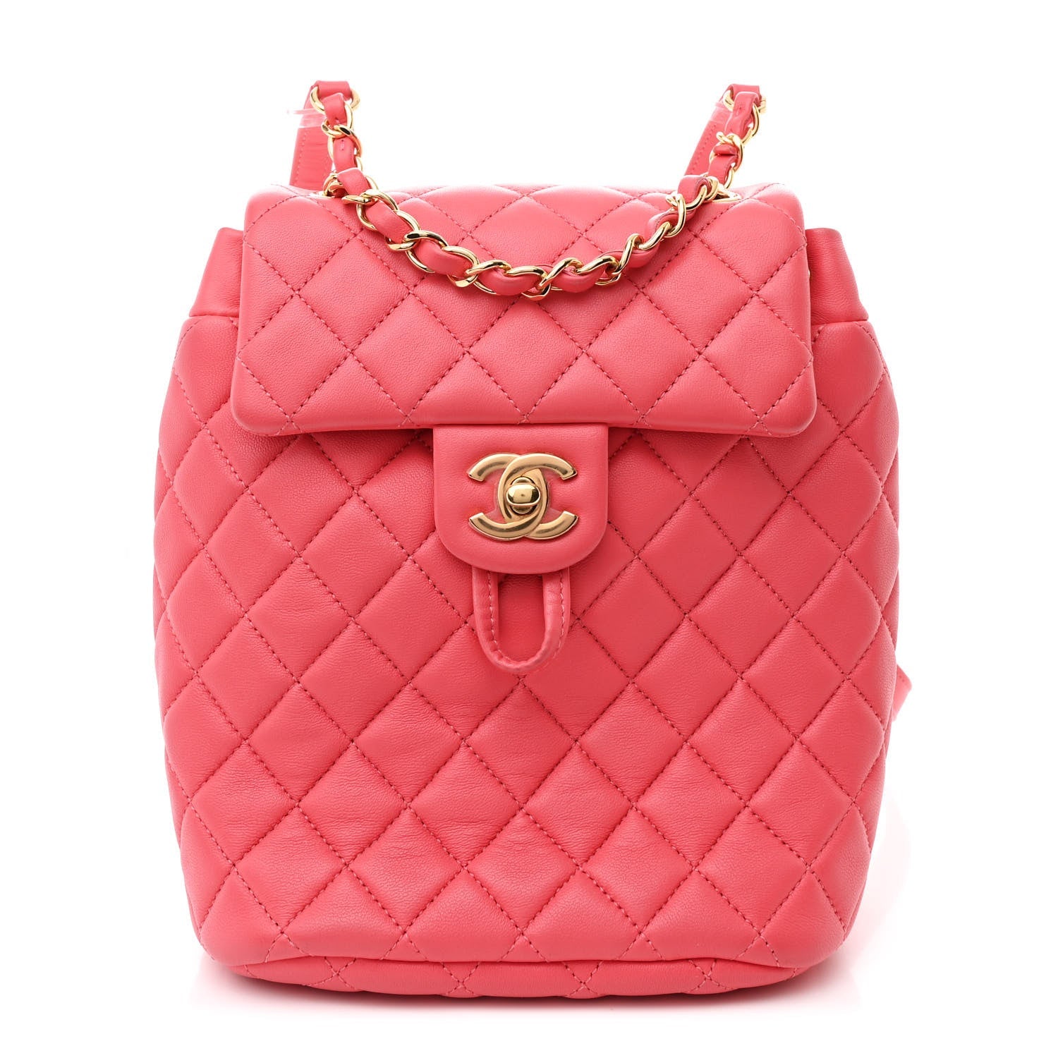 Lambskin Quilted Small Urban Spirit Backpack Dark Pink