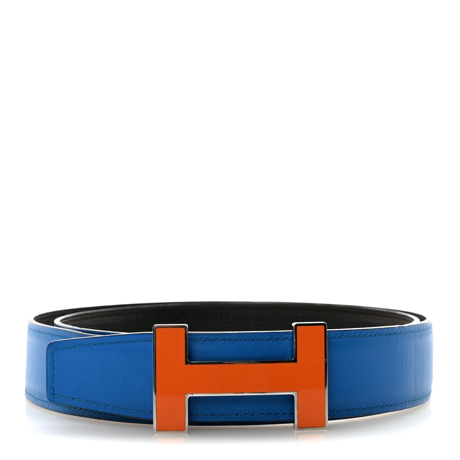 Polo Bullskin Swift 32mm Enamel Quizz H Belt 85 34 Macassar Bleu Hydra
