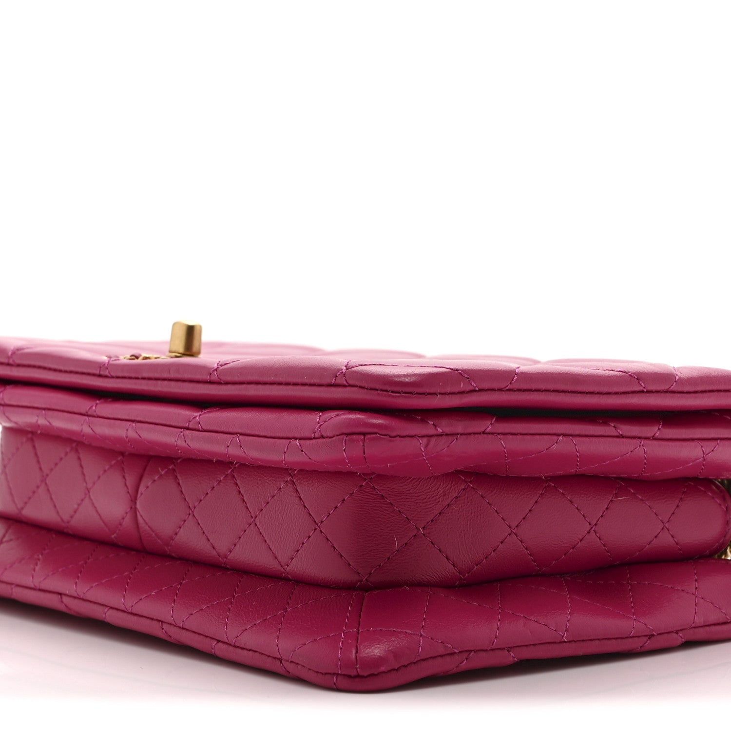 Lambskin Quilted On And On Small Chain Flap Fuchsia