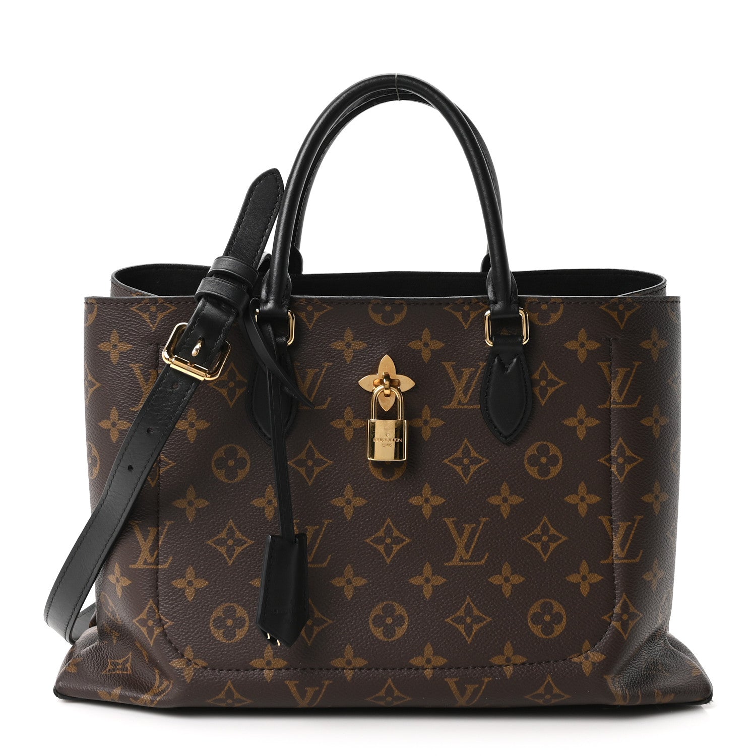 Monogram Flower Tote Black