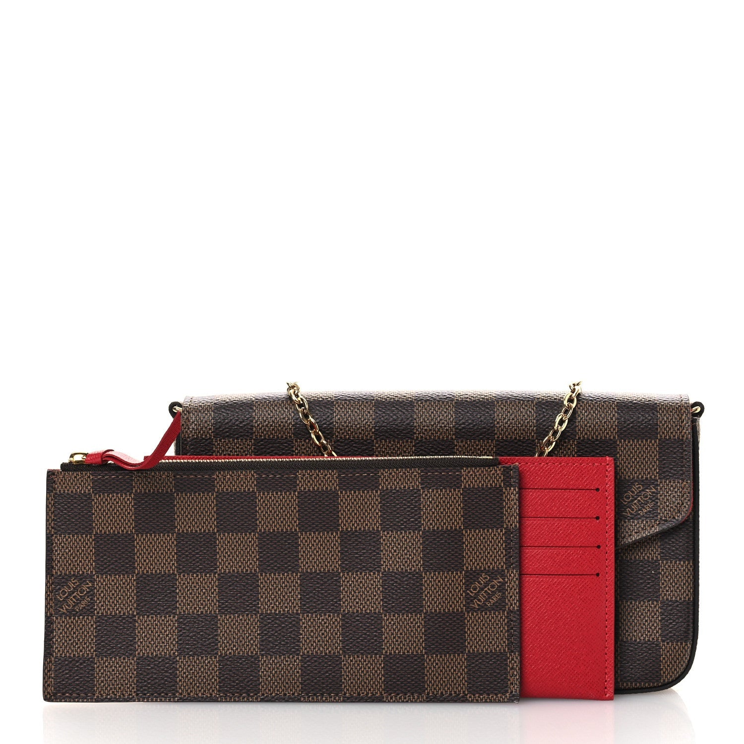 Damier Ebene Pochette Felicie Chain Wallet