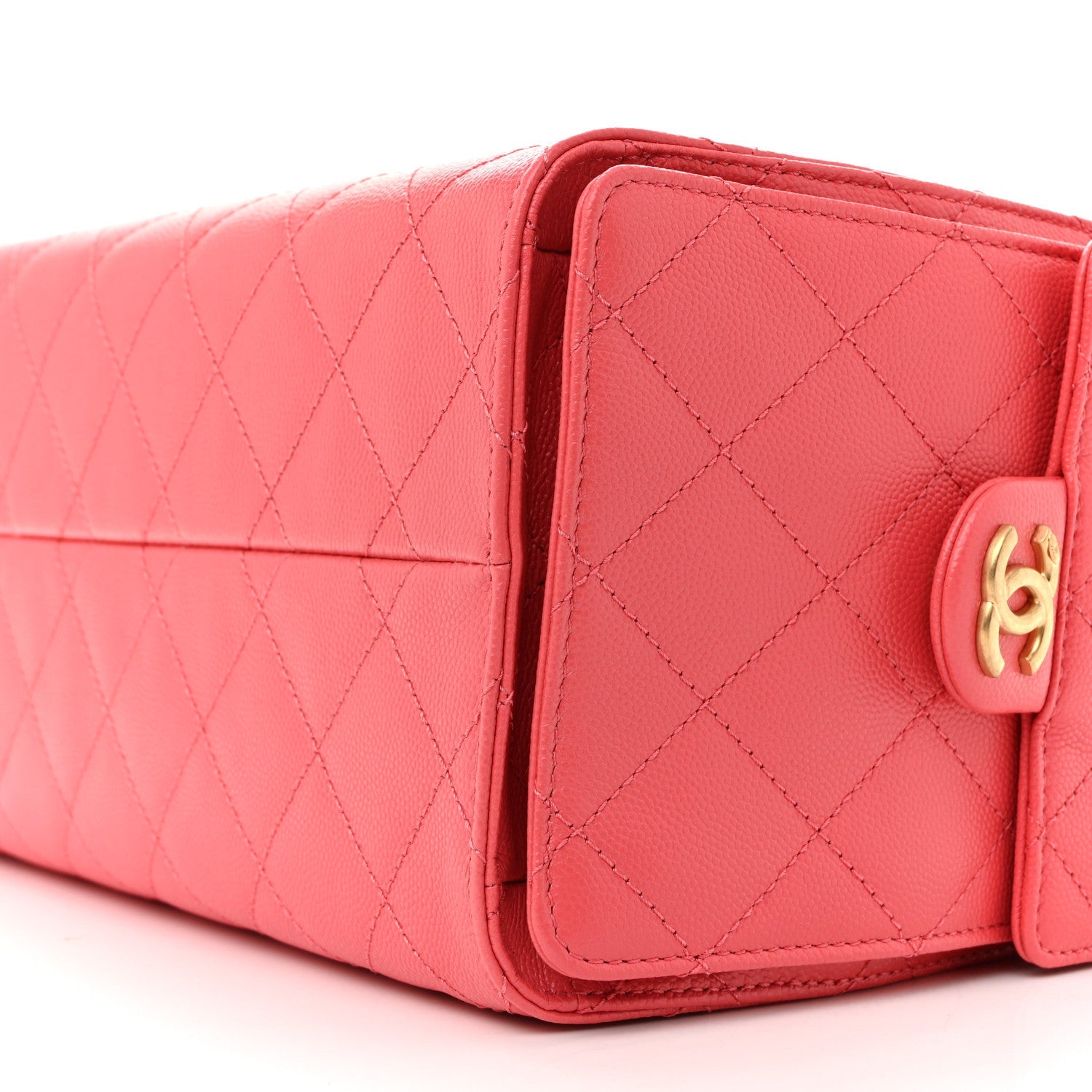 Caviar Quilted Small Chanel 25 Handbag Coral
