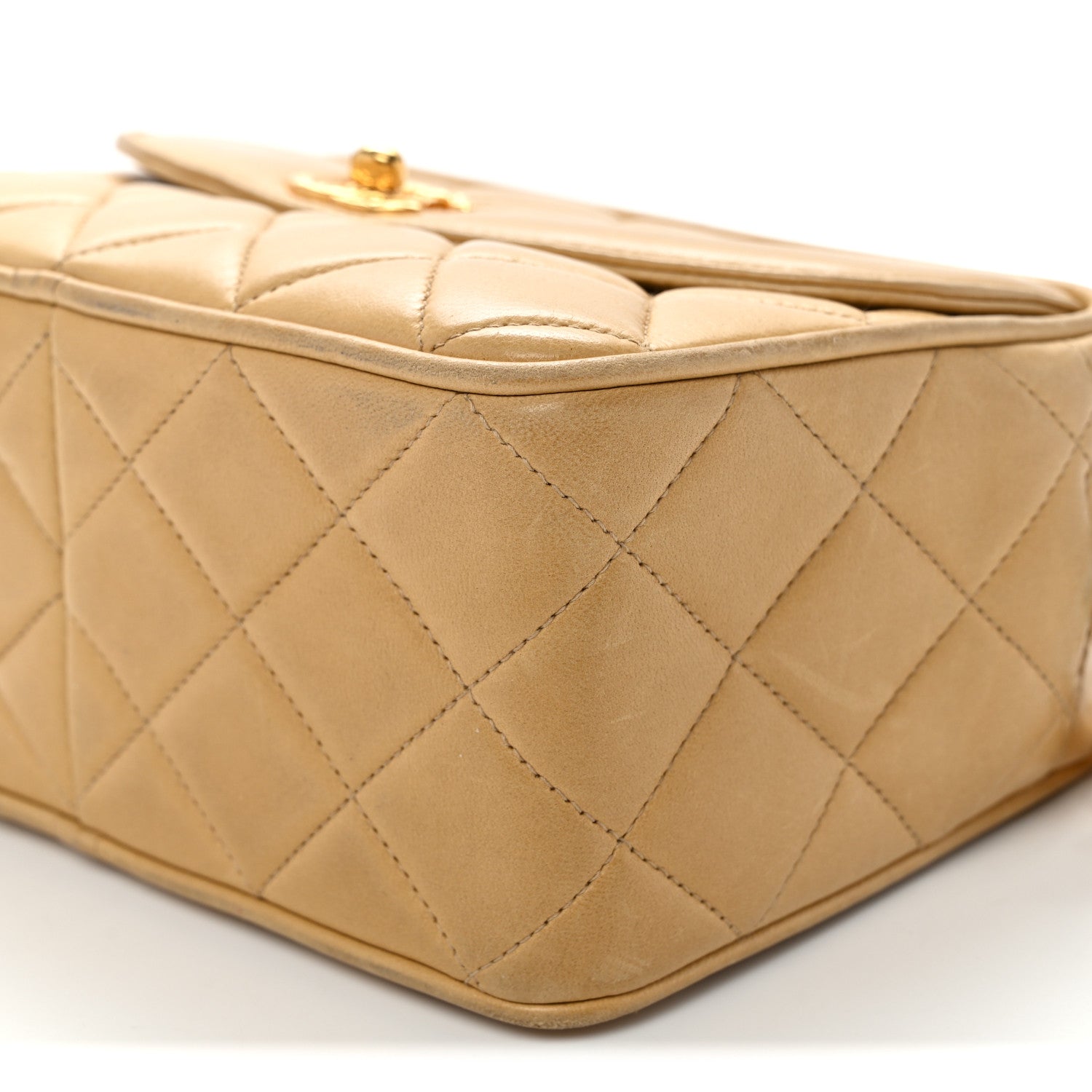 Lambskin Quilted Tassel Flap Camera Bag Light Beige
