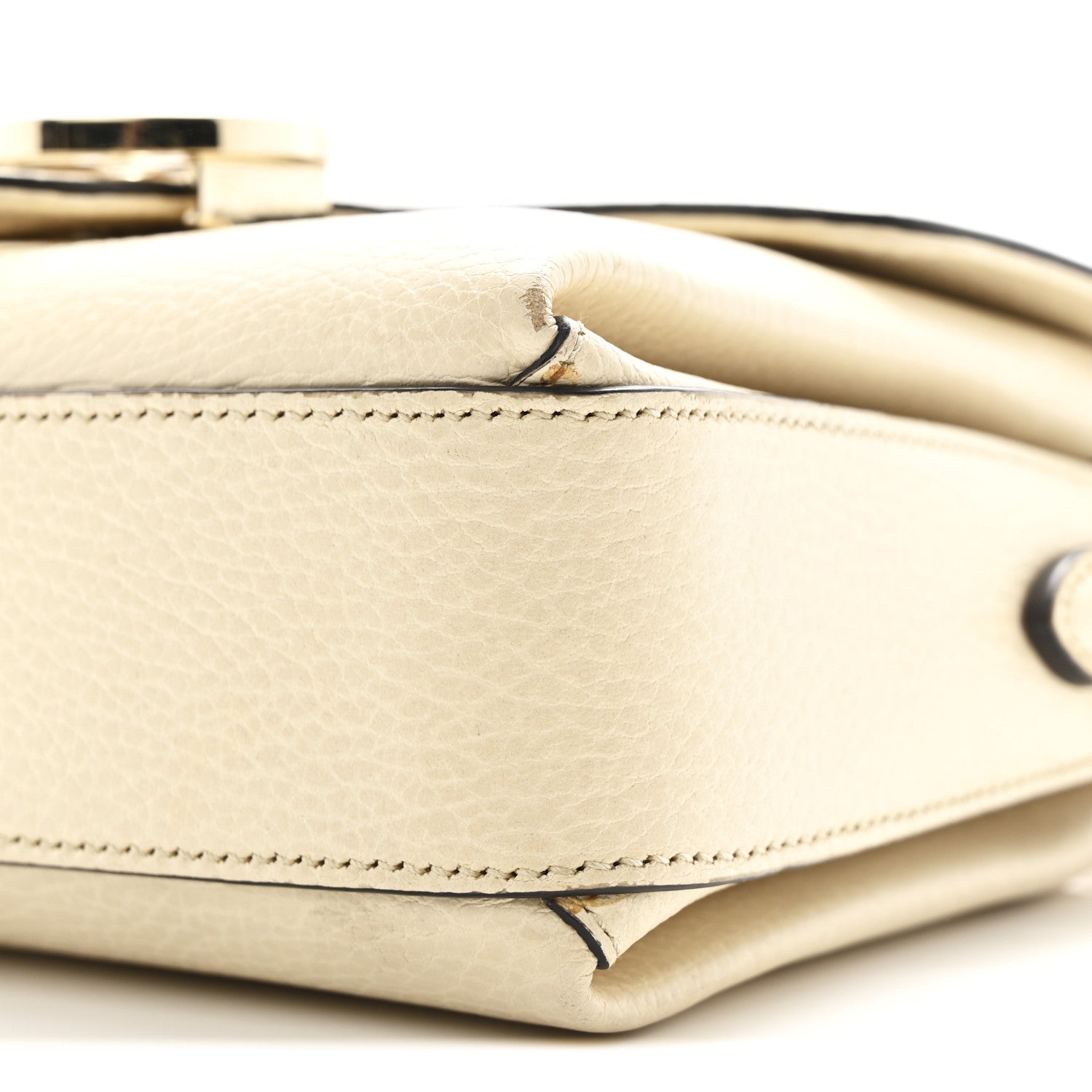 Dollar Calfskin Interlocking G Crossbody Bag Mystic White