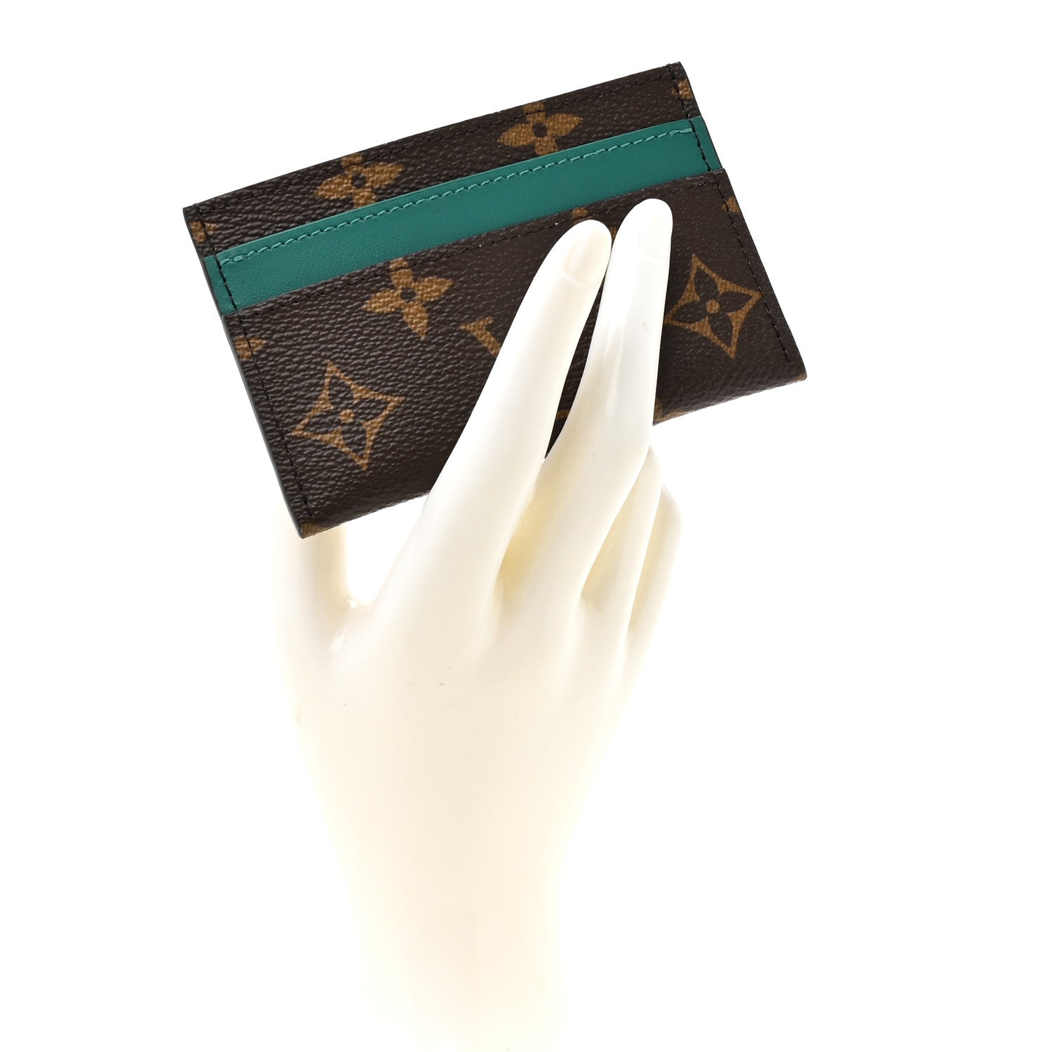 Monogram Macassar Double Card Holder Borneo Green