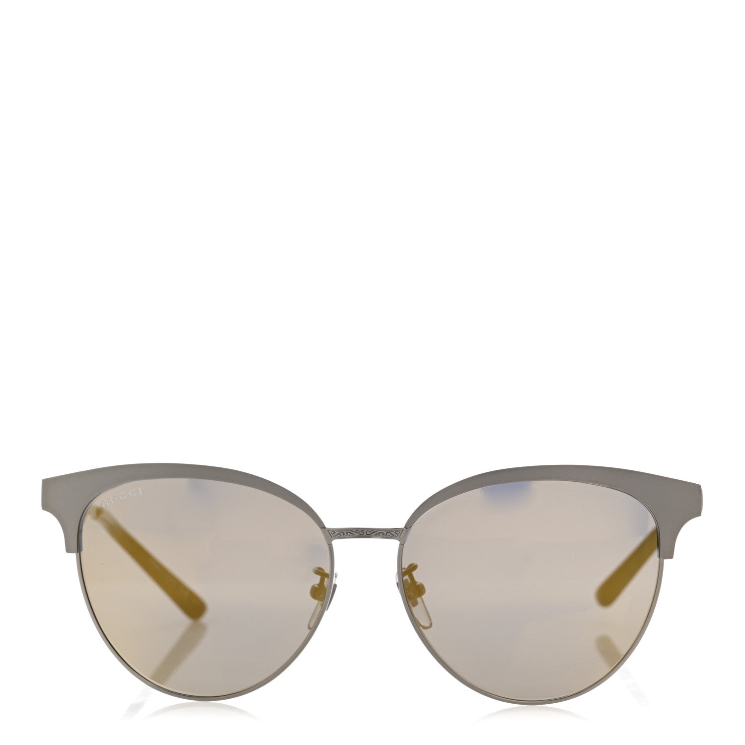 Round Metal GG0074SK Sunglasses Black Yellow