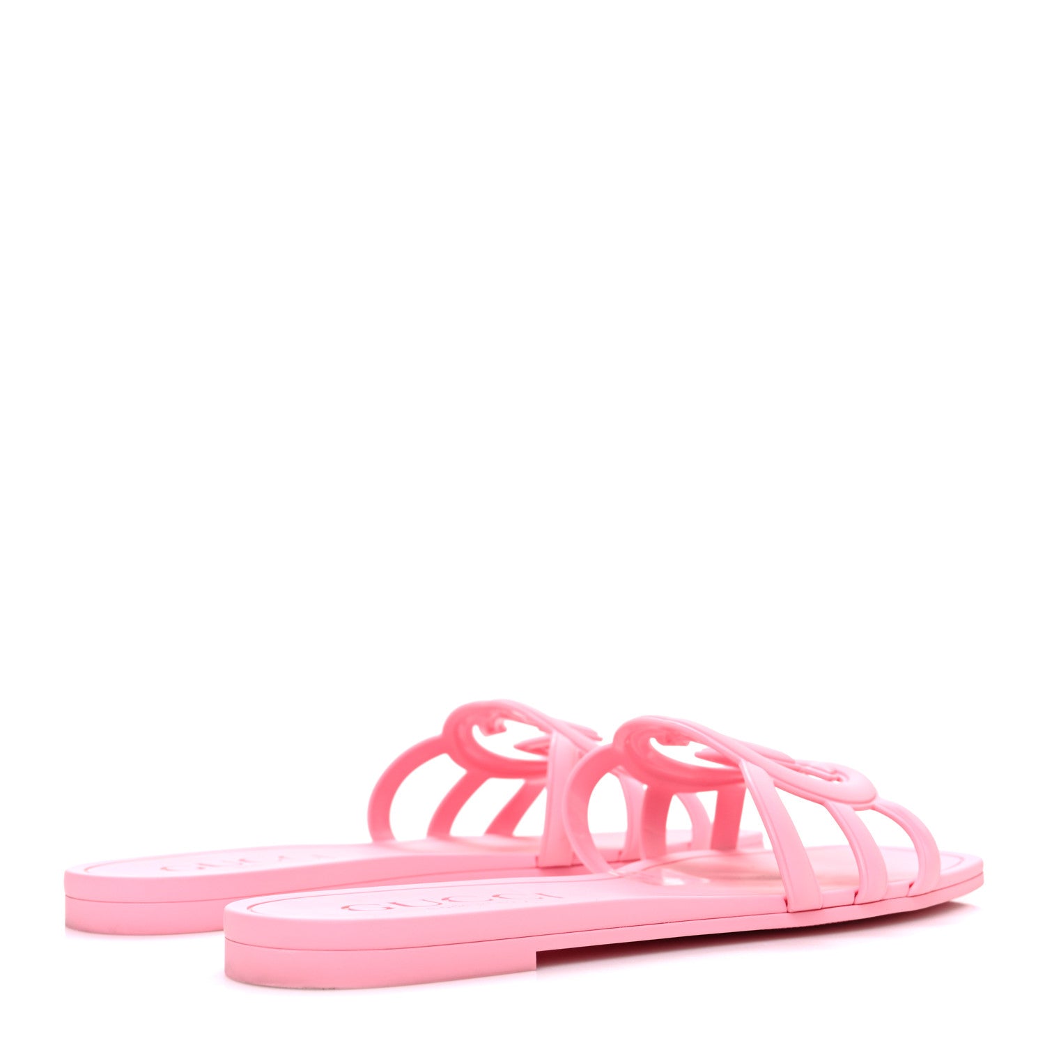Rubber Interlocking G Womens Slide Sandals 38 Wild Rose