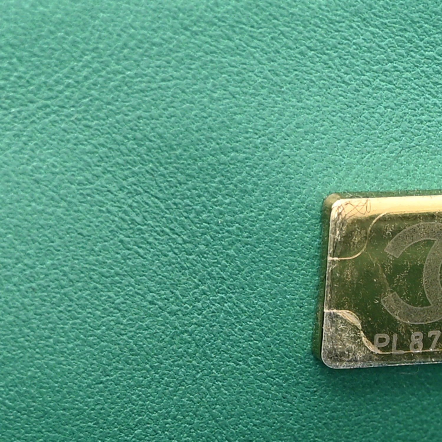 Lambskin Quilted Mini Top Handle Rectangular Flap Green