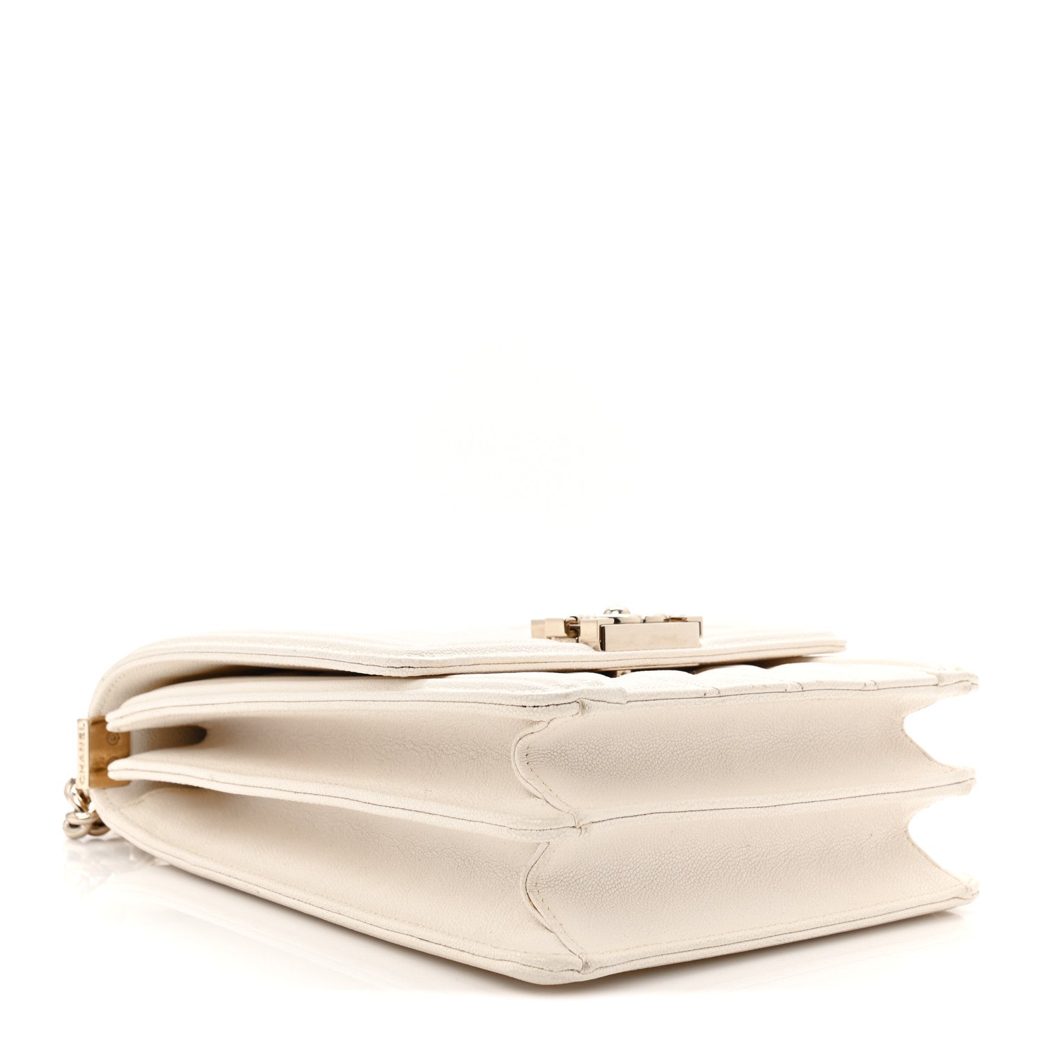 Caviar Quilted North South Boy Flap White