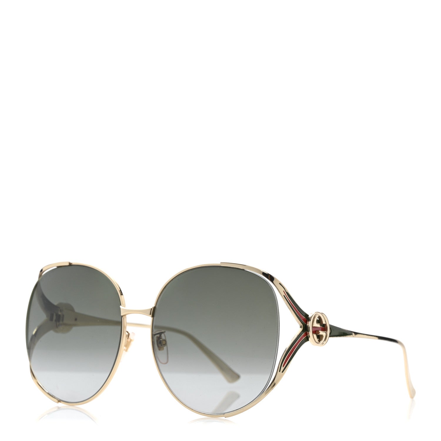 Metal Oversized Round Frame GG0225S Sunglasses Gold