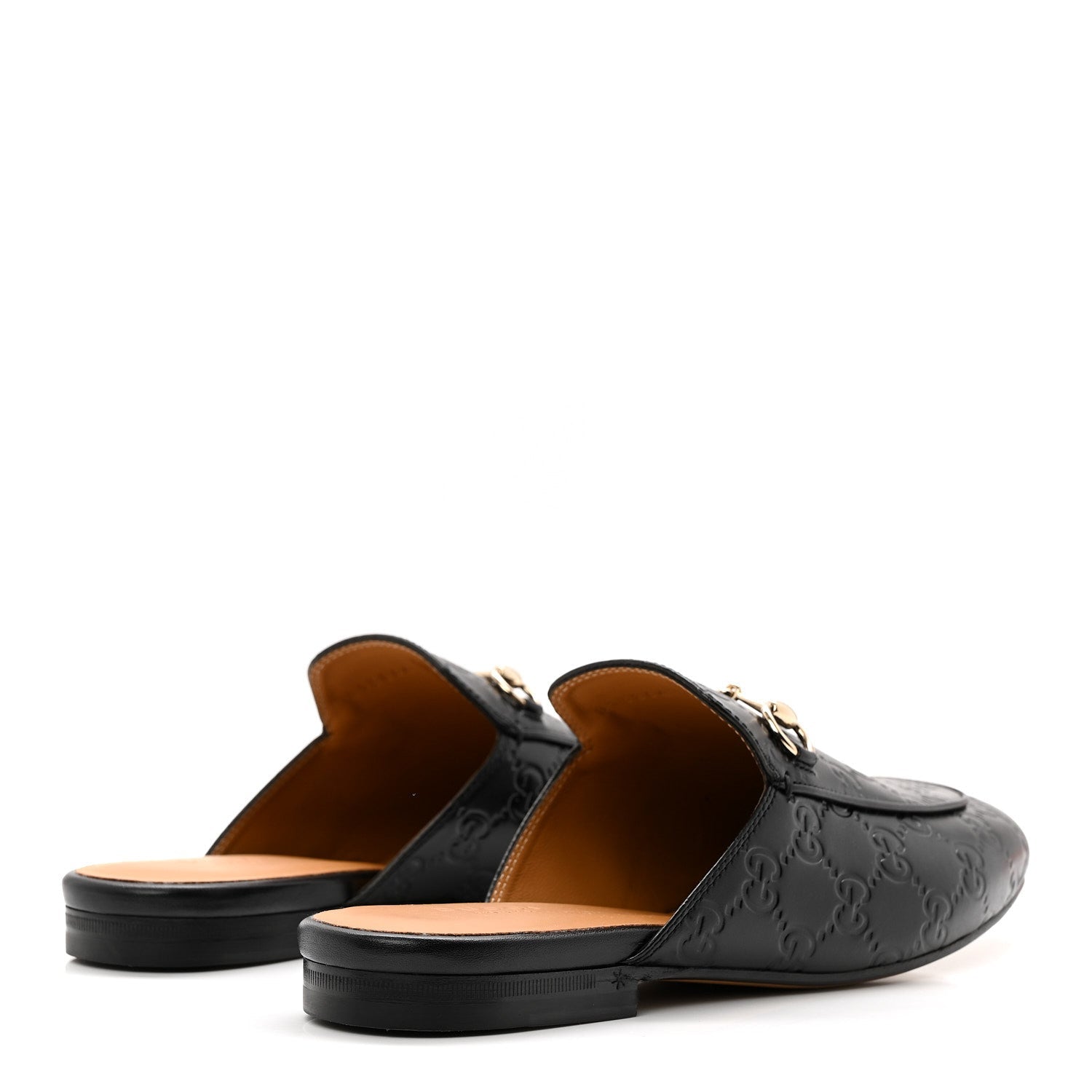 Glamour Calfskin Guccissima Womens Princetown Slippers 38.5 Black