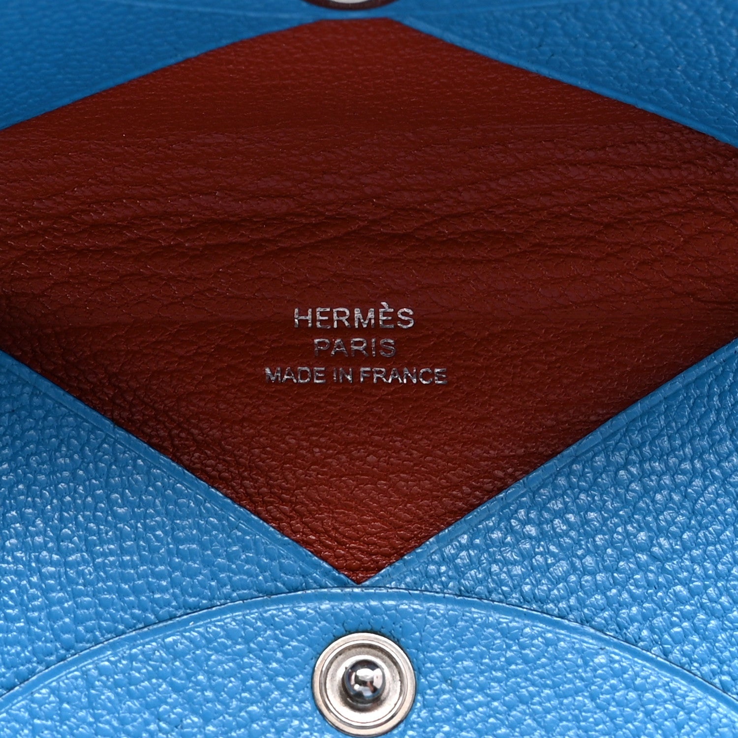 Chevre Mysore Verso Calvi Card Case Bleu Frida Cuivre