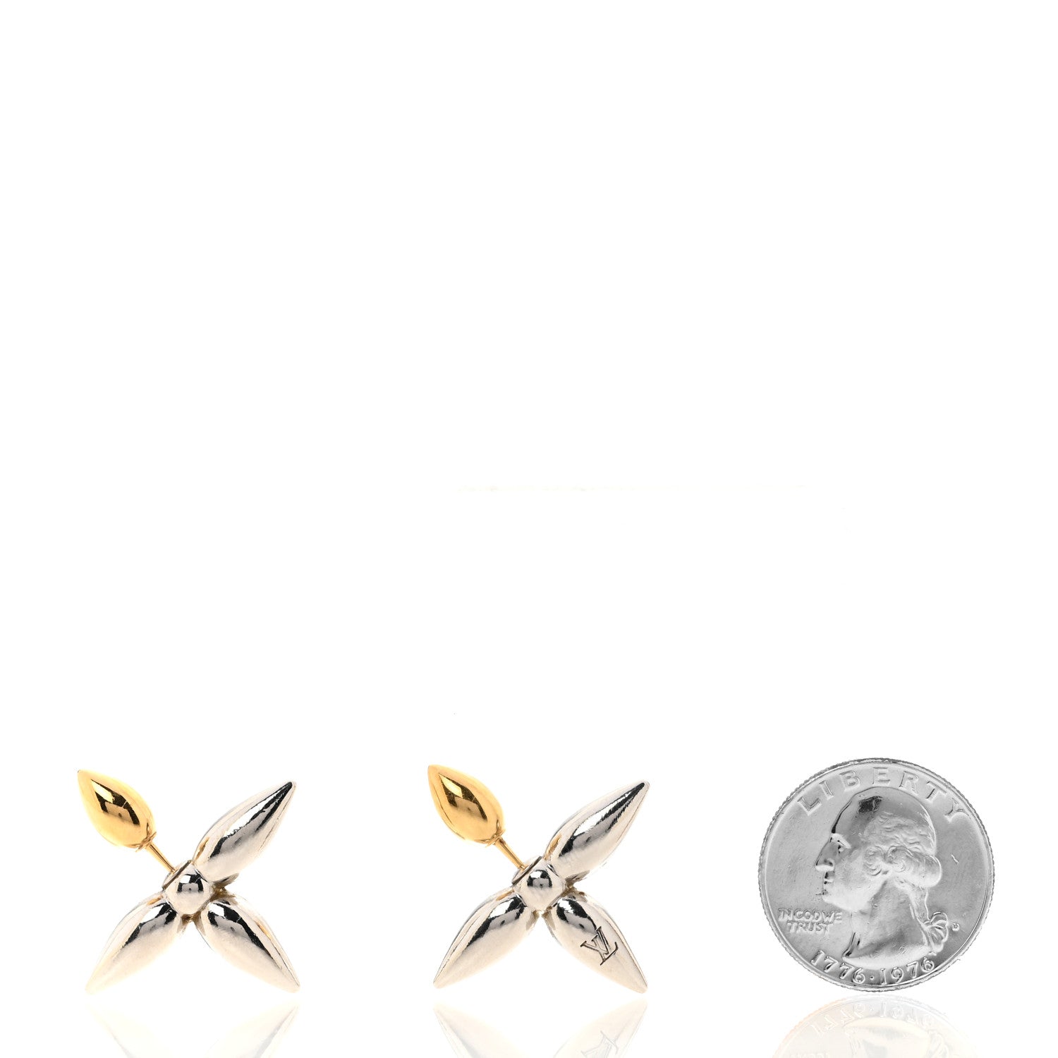Metal Louisette Earrings Silver Gold