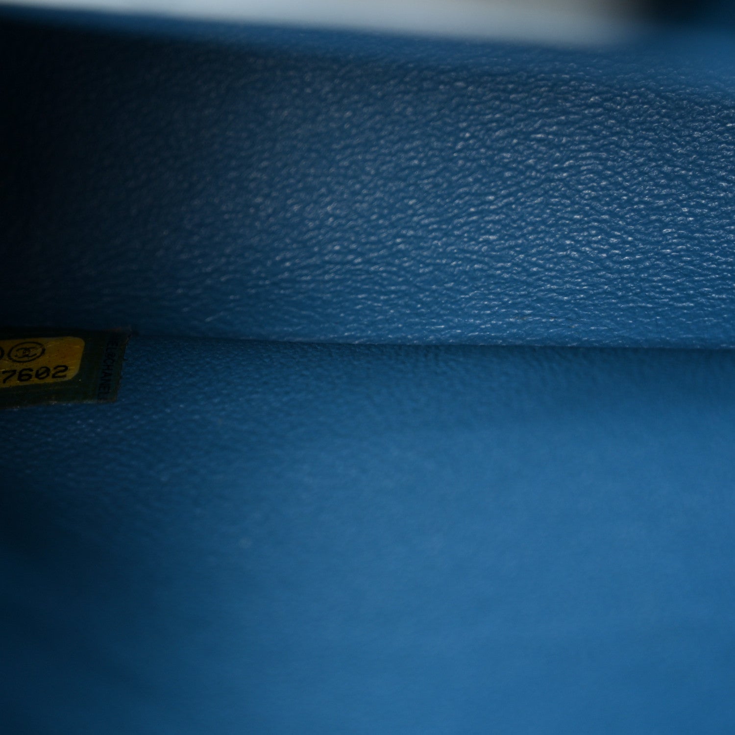 Iridescent Caviar Quilted Medium Double Flap Blue