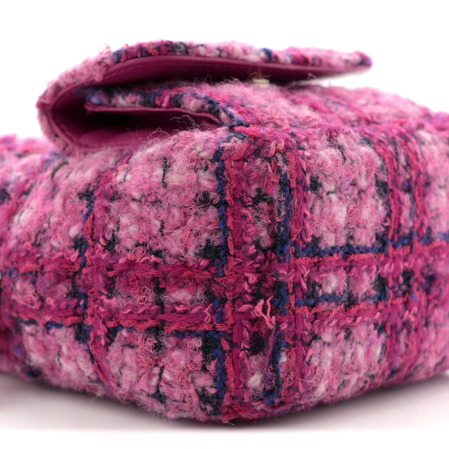 Tweed Quilted CC Mini Classic Backpack Fuchsia Navy