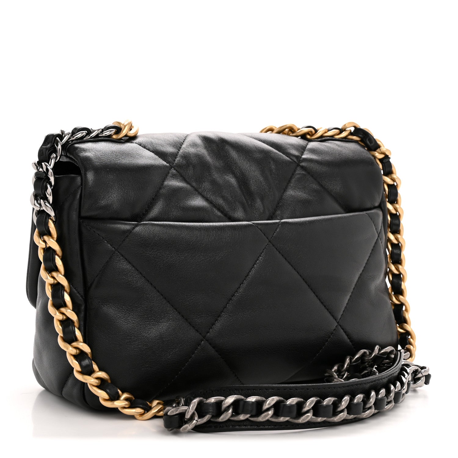 Goatskin Quilted Medium Chanel 19 Flap Black