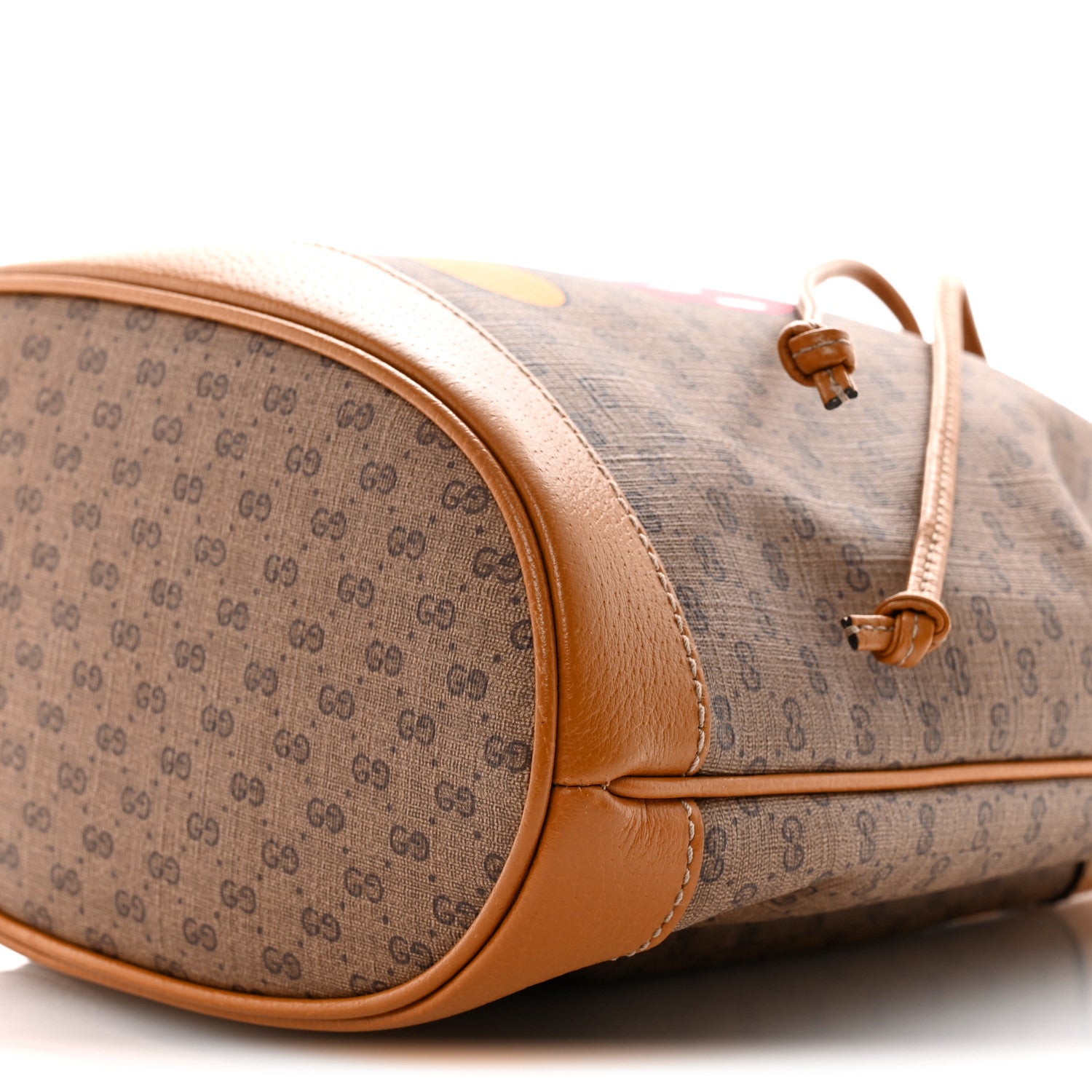 X DISNEY Mini Vintage GG Supreme Monogram Bucket Bag Beige Vintage Sun Oil