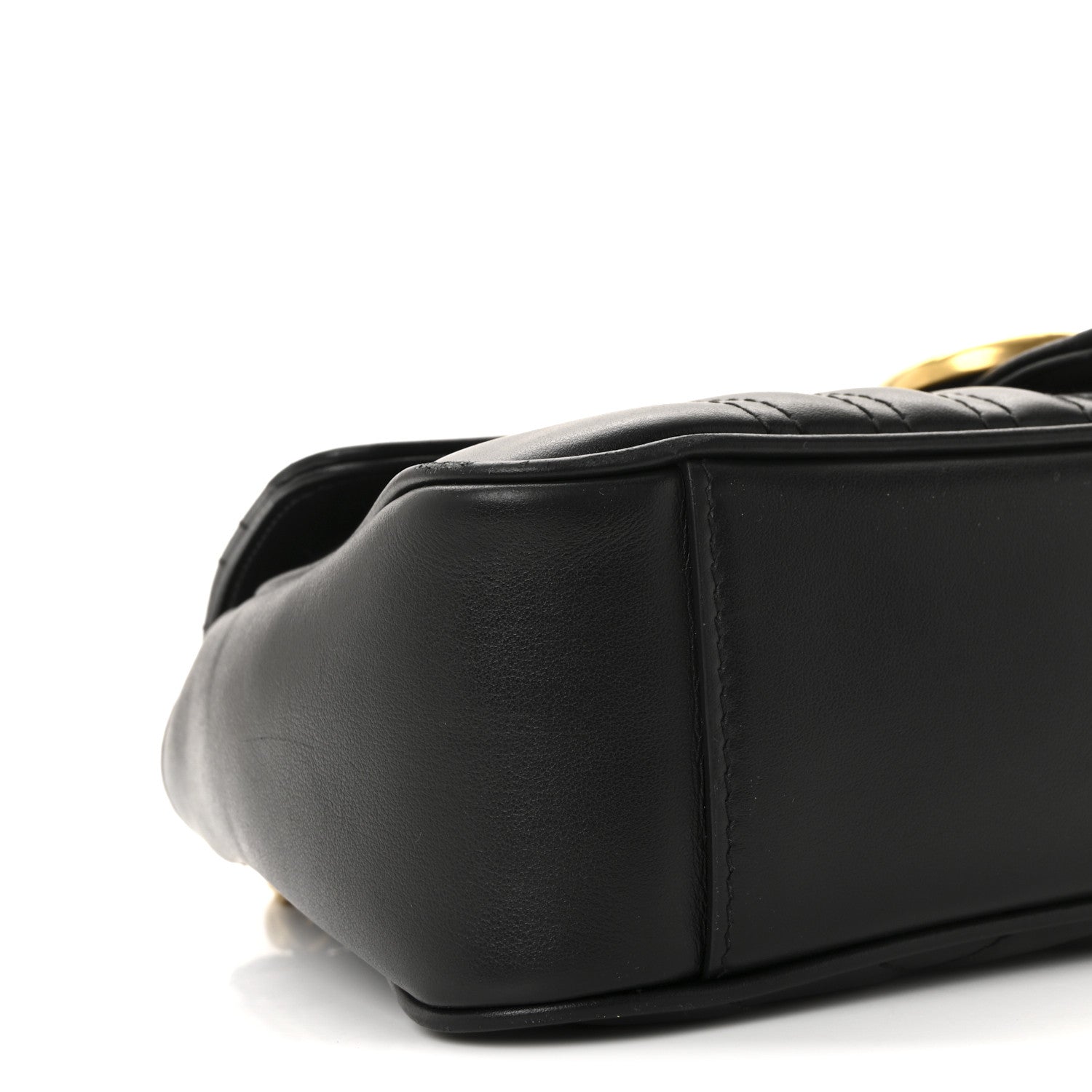 Calfskin Matelasse Small GG Marmont Shoulder Bag Black