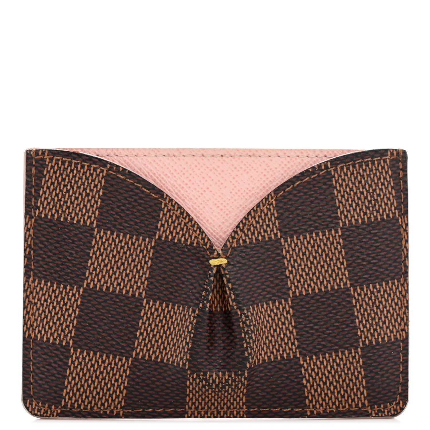 Damier Ebene Caissa Card Holder Rose Ballerine