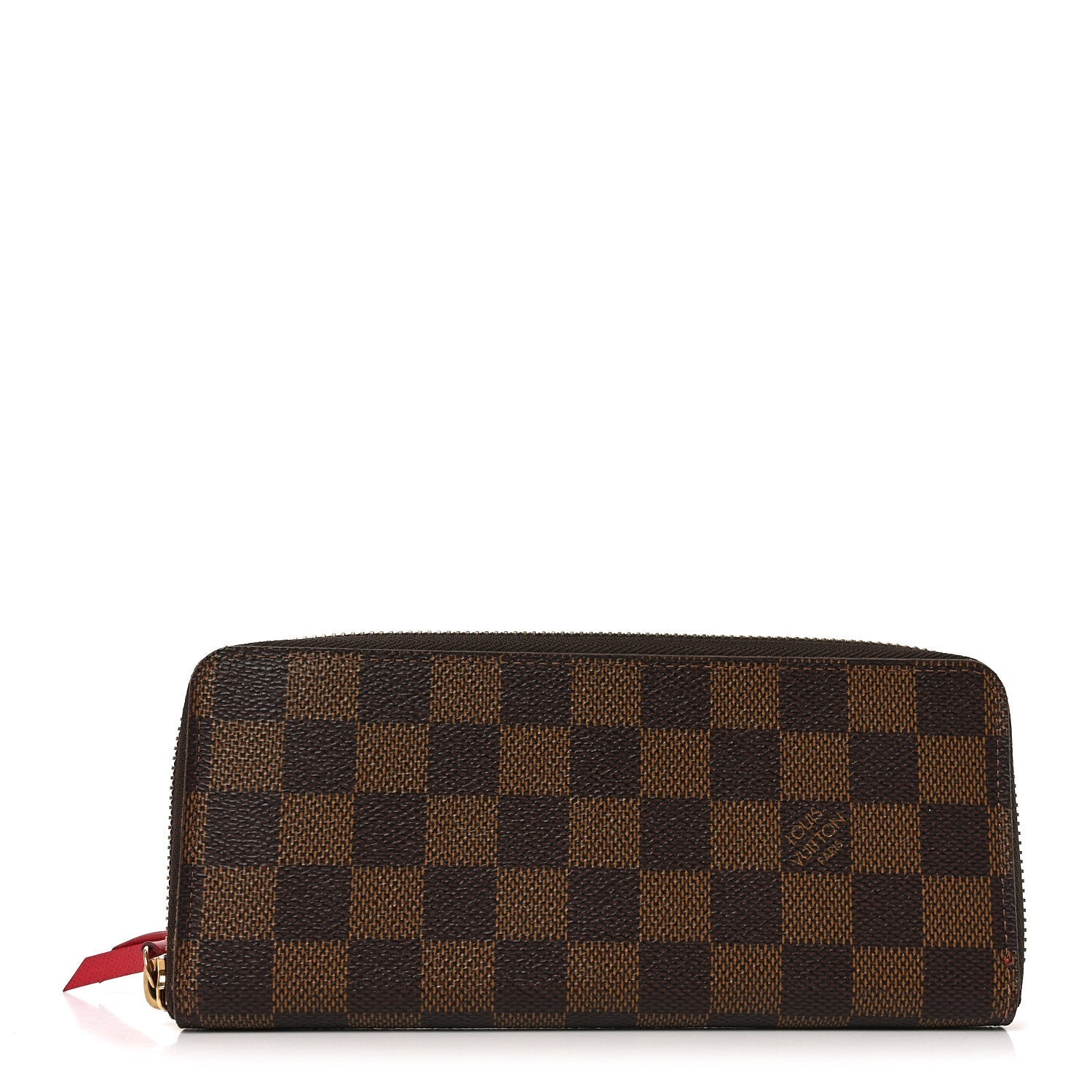 Damier Ebene Clemence Wallet Cherry