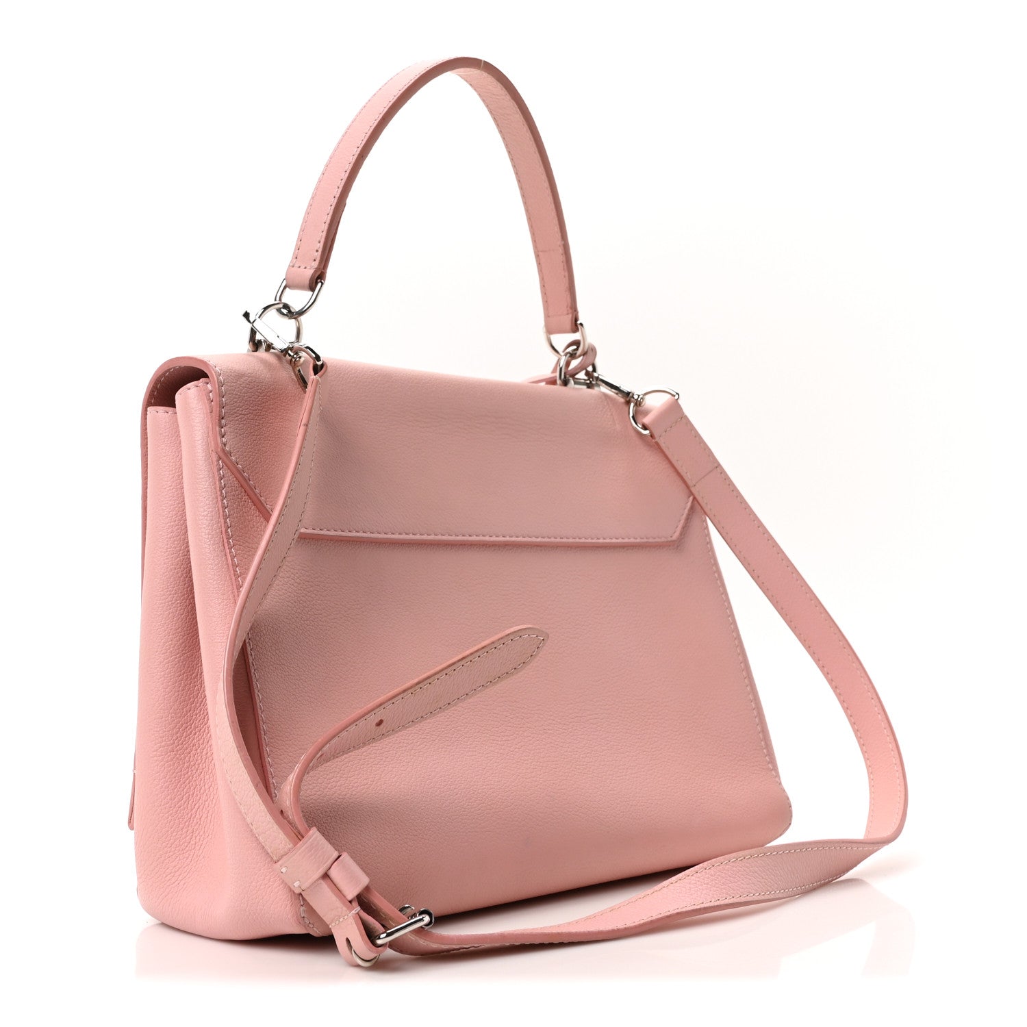 Soft Calfskin Lockme II Top Handle Rose Ballerine