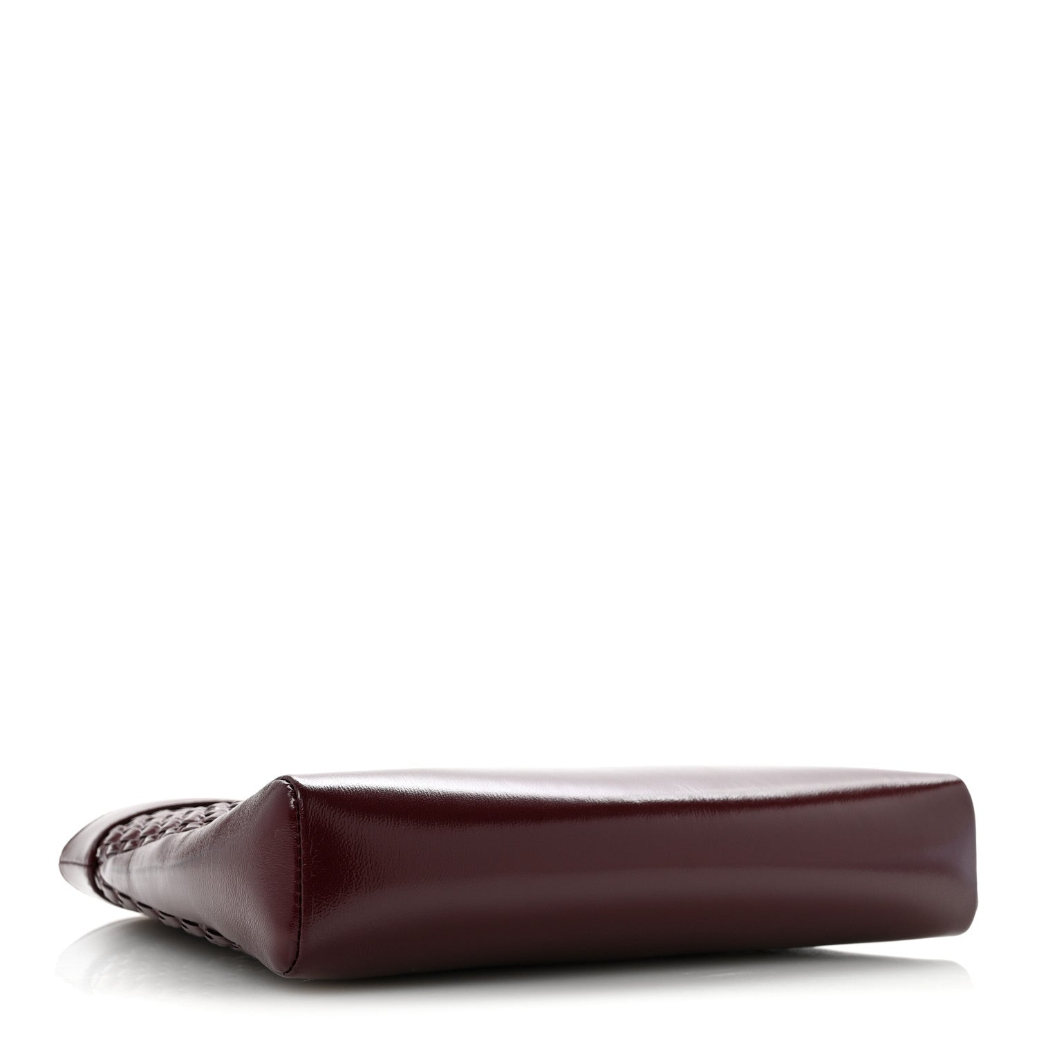 Shiny Lambskin Patent Calfskin Quilted Mini 31 Shopping Bag Dark Burgundy
