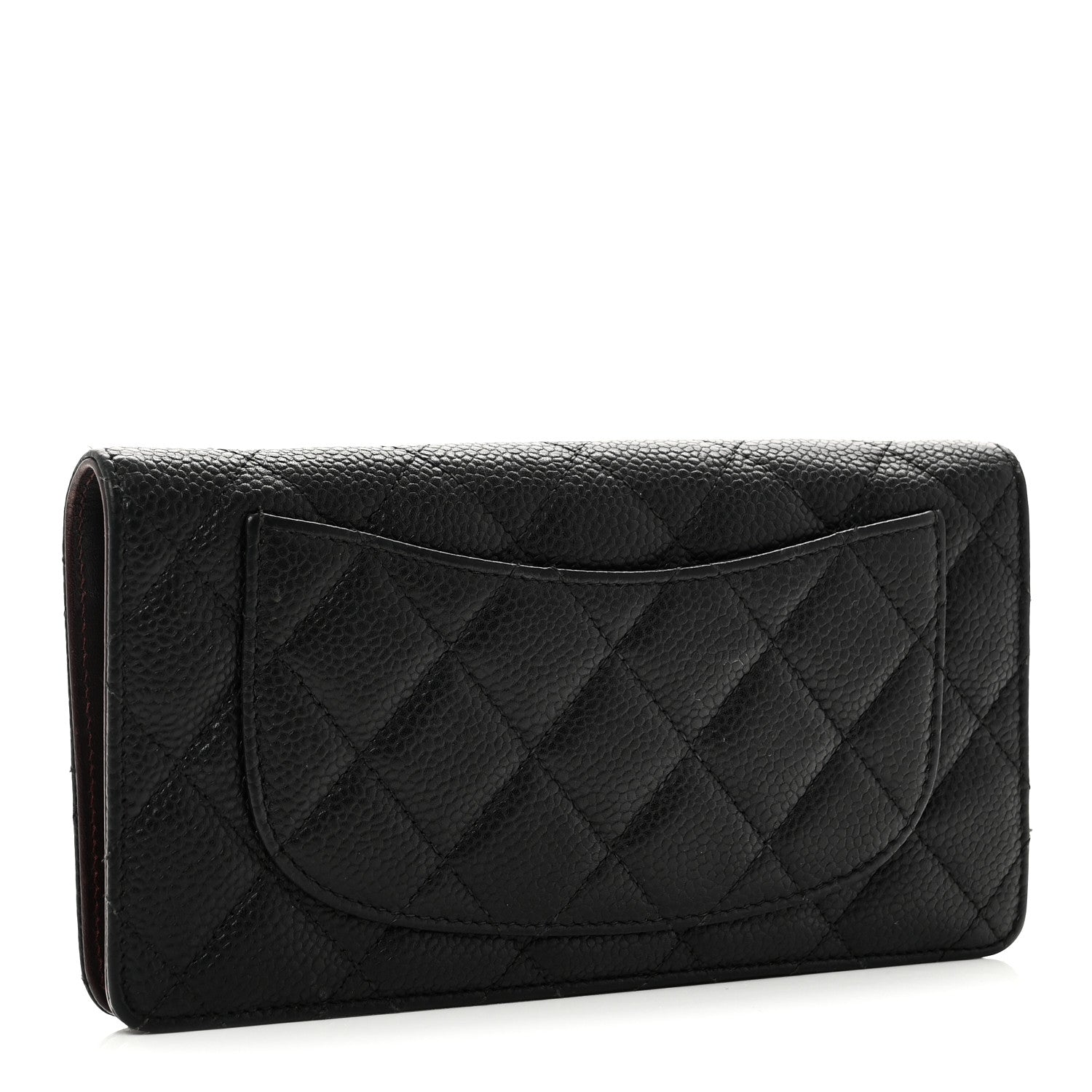 Caviar Quilted Yen Wallet Black