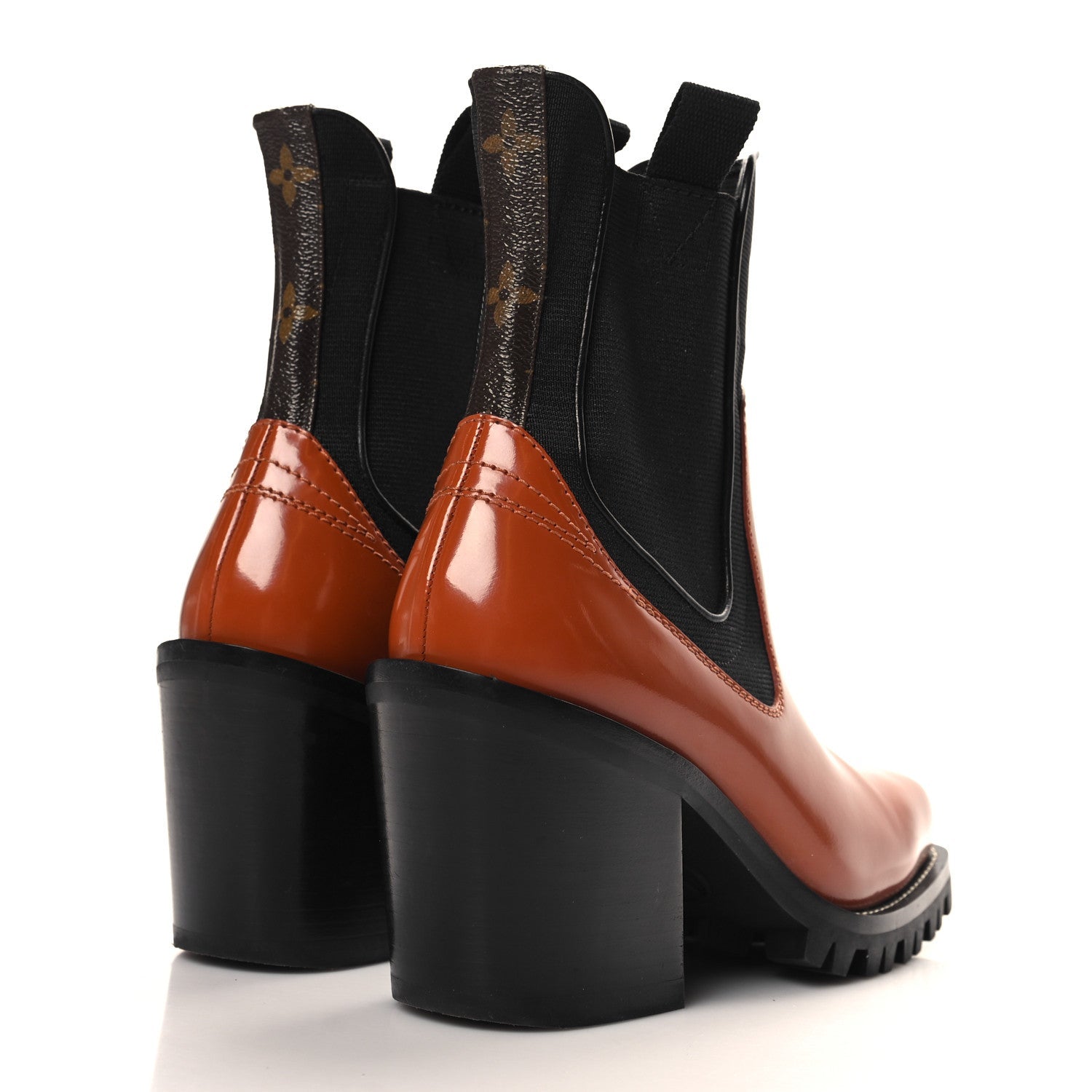 Patent Monogram Limitless Ankle Boots 38 Cognac
